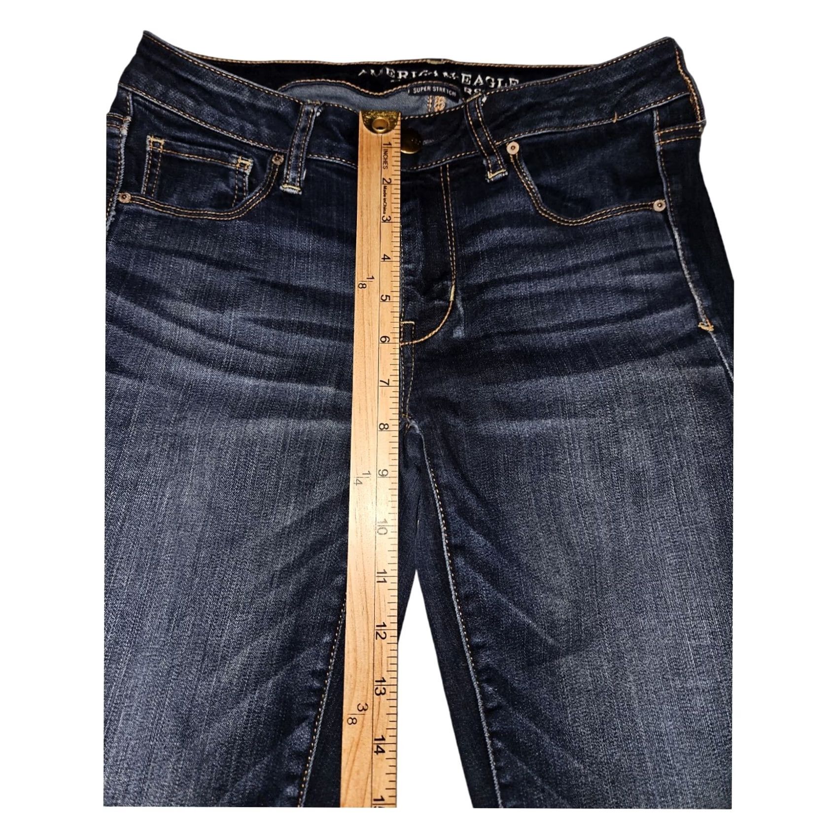 American Eagle Outfitters American Eagle Outfitters Jeans Skinny 4 Women's Blue Denim 5-Pocket Stretch Low Rise Slim Hipster Preppy Mens Girls 0 Size 27" / US 4 / IT 40 - 5 Thumbnail