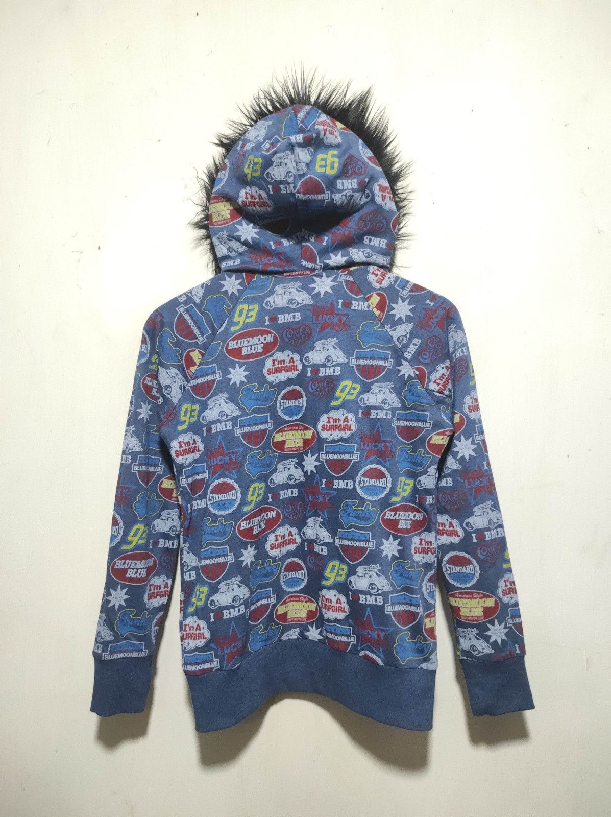 Japanese Brand Blue Moon Blue Reversibel zip Fur hoodie LGB ifsix style Size US XS / EU 42 / 0 - 11 Thumbnail