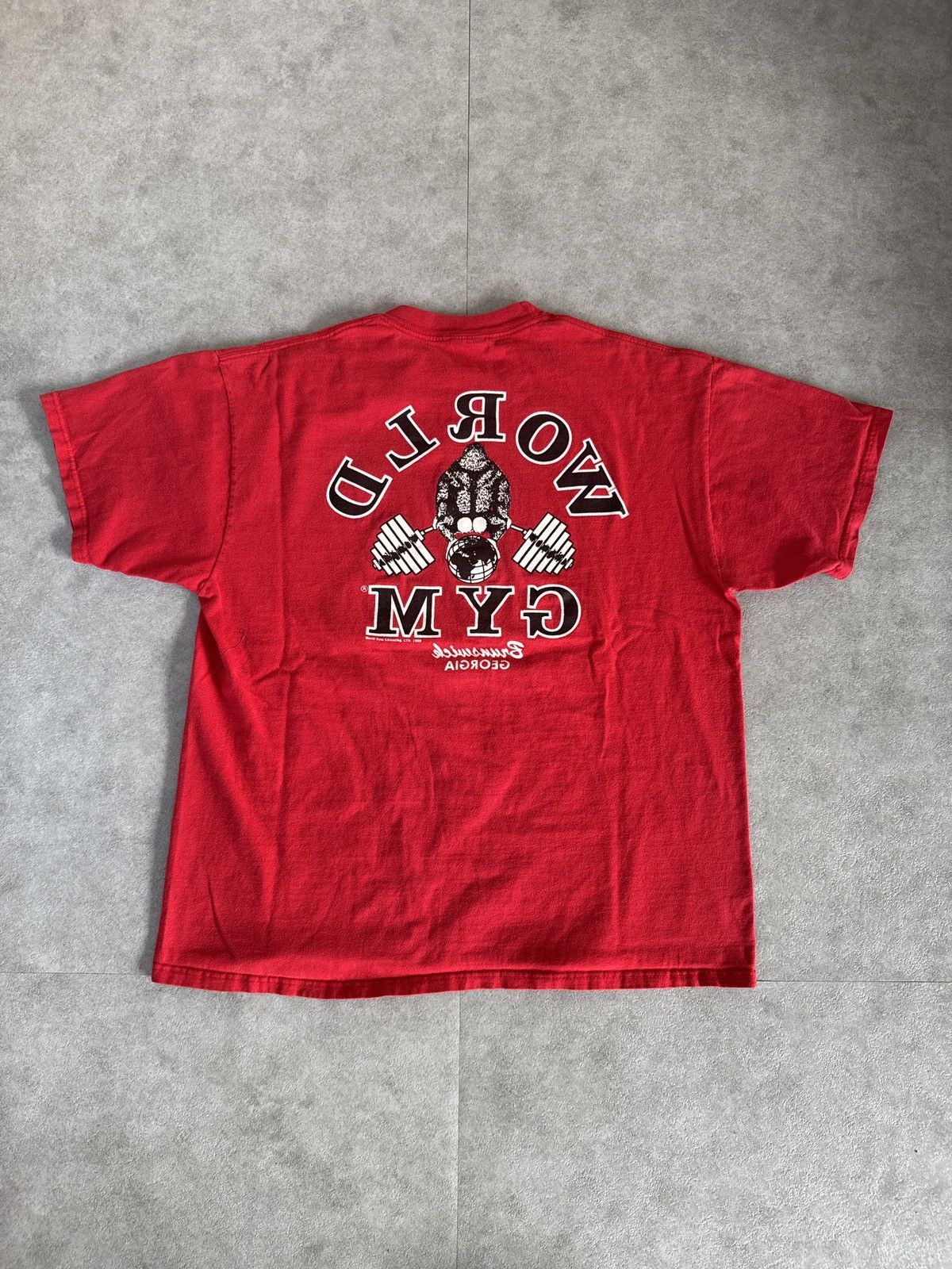 Vintage *RARE* VINTAGE 1999 90s WORLD GYM T-SHIRT LEE PRIEST Size US XL / EU 56 / 4 - 3 Thumbnail