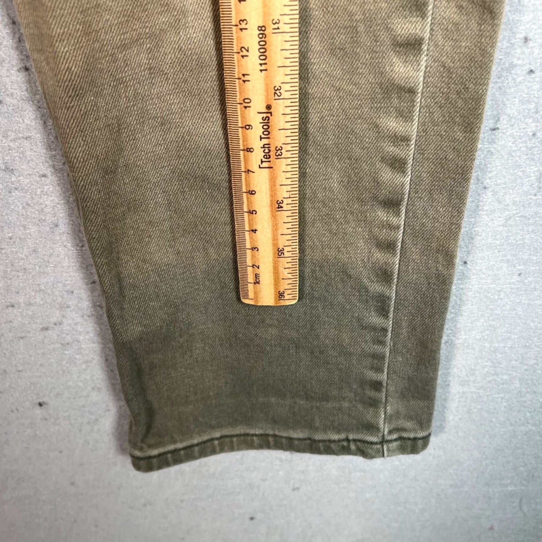 RVCA RVCA Mens Jeans 33 Slim Tapered Leg Green Cotton Blend Denim 5-Pocket Mens Modern Fit Size US 33 - 7 Thumbnail