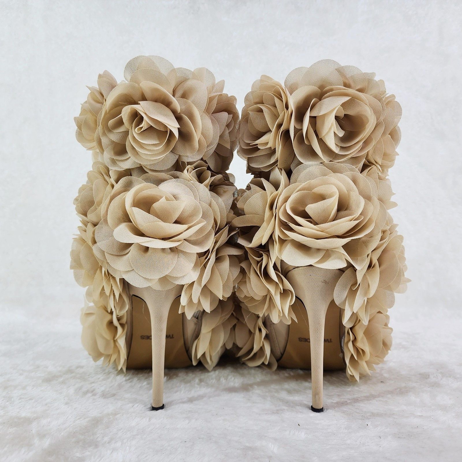 Other Beauty 3D Flowers Floral 4" High Heel Elegant Evening Party Size US 8 / IT 38 - 3 Thumbnail