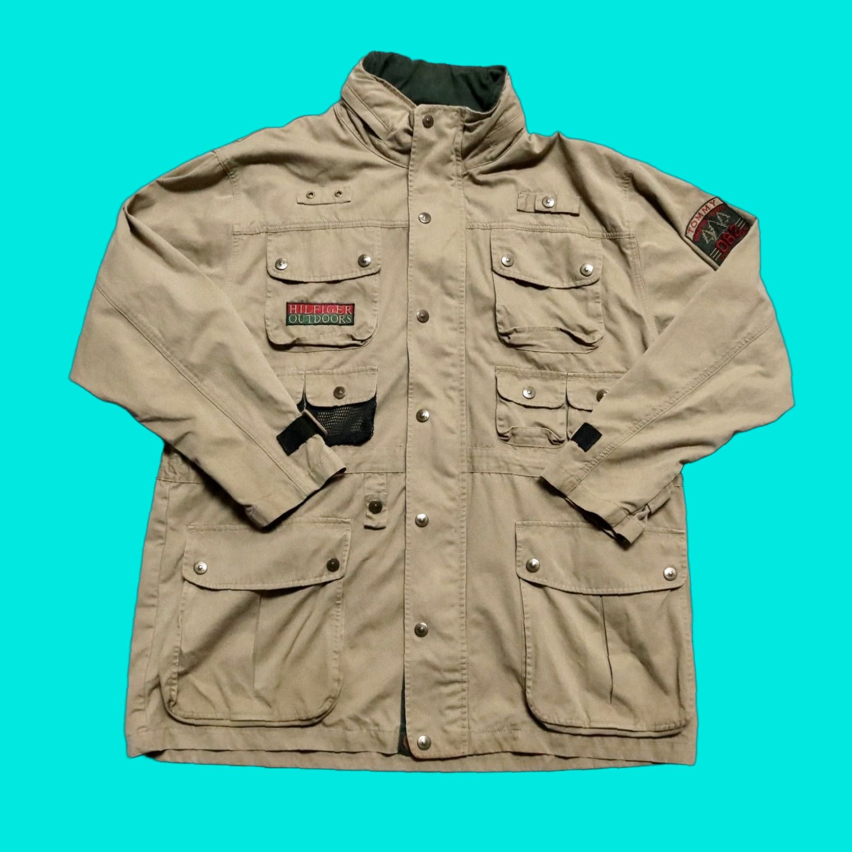 Tommy Hilfiger VINTAGE Tommy Hilfiger Outdoors Jacket Mens Large Brown 90s Ranger Division 82nd Hunting Size US L / EU 52-54 / 3 - 1 Thumbnail