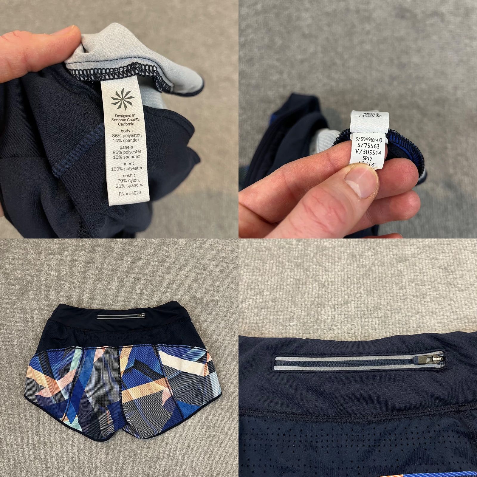 Athleta Athleta Shorts Womens Small 3" Geometric Lined Ready Set Go Golf Tennis 12" Size 28" / US 6 / IT 42 - 8 Thumbnail