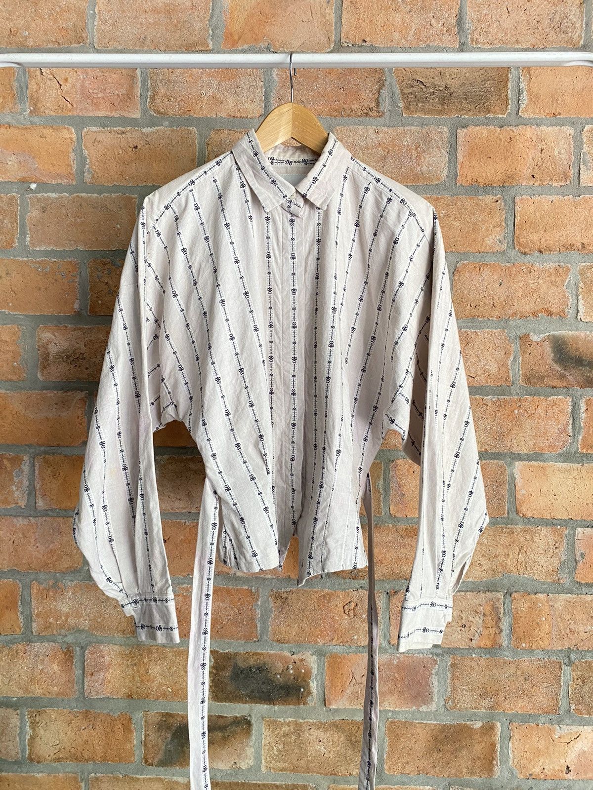 Norma Kamali NORMA KAMALI Striped Angled-Hem Shirt Size L / US 10 / IT 46 - 18 Thumbnail