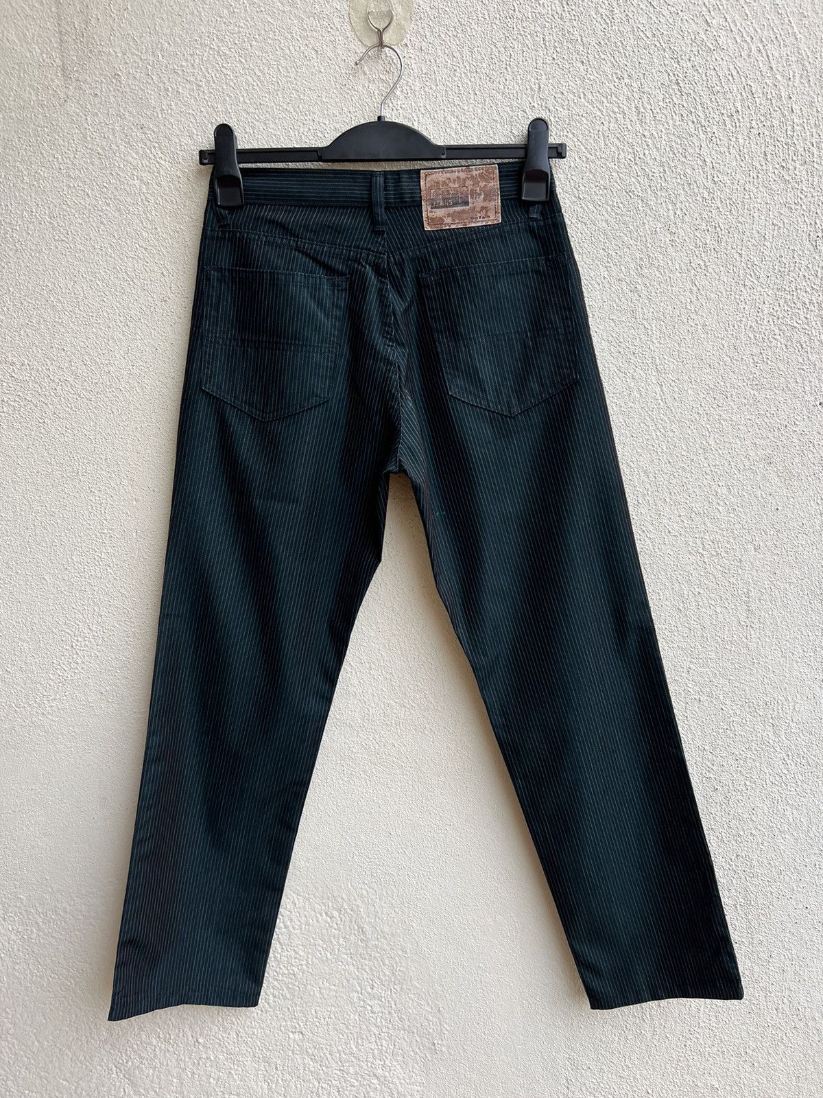Vintage Paul Smith Jeans Shiny Dark Green Striped Pant Size US 28 / EU 44 - 19 Thumbnail