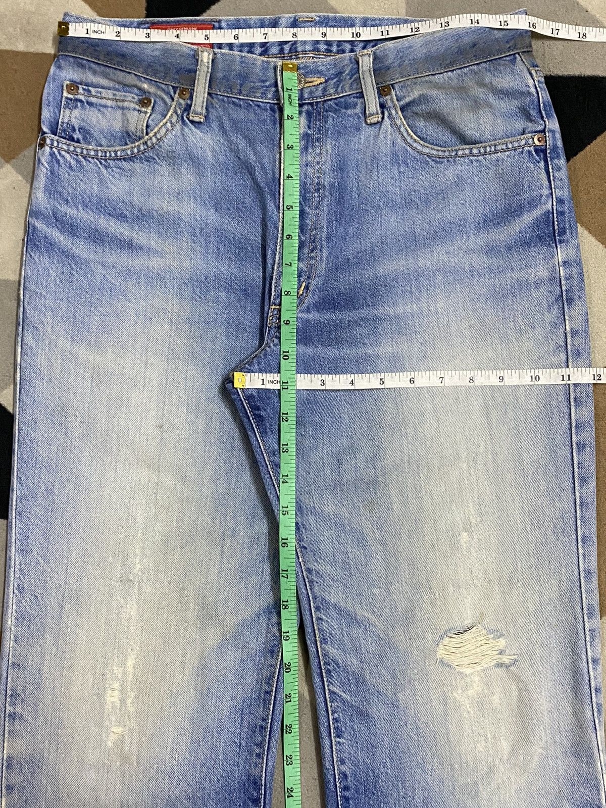 Edwin Vintage Edwin US Classic Blue Wash Distressed Jeans Size US 32 / EU 48 - 13 Thumbnail