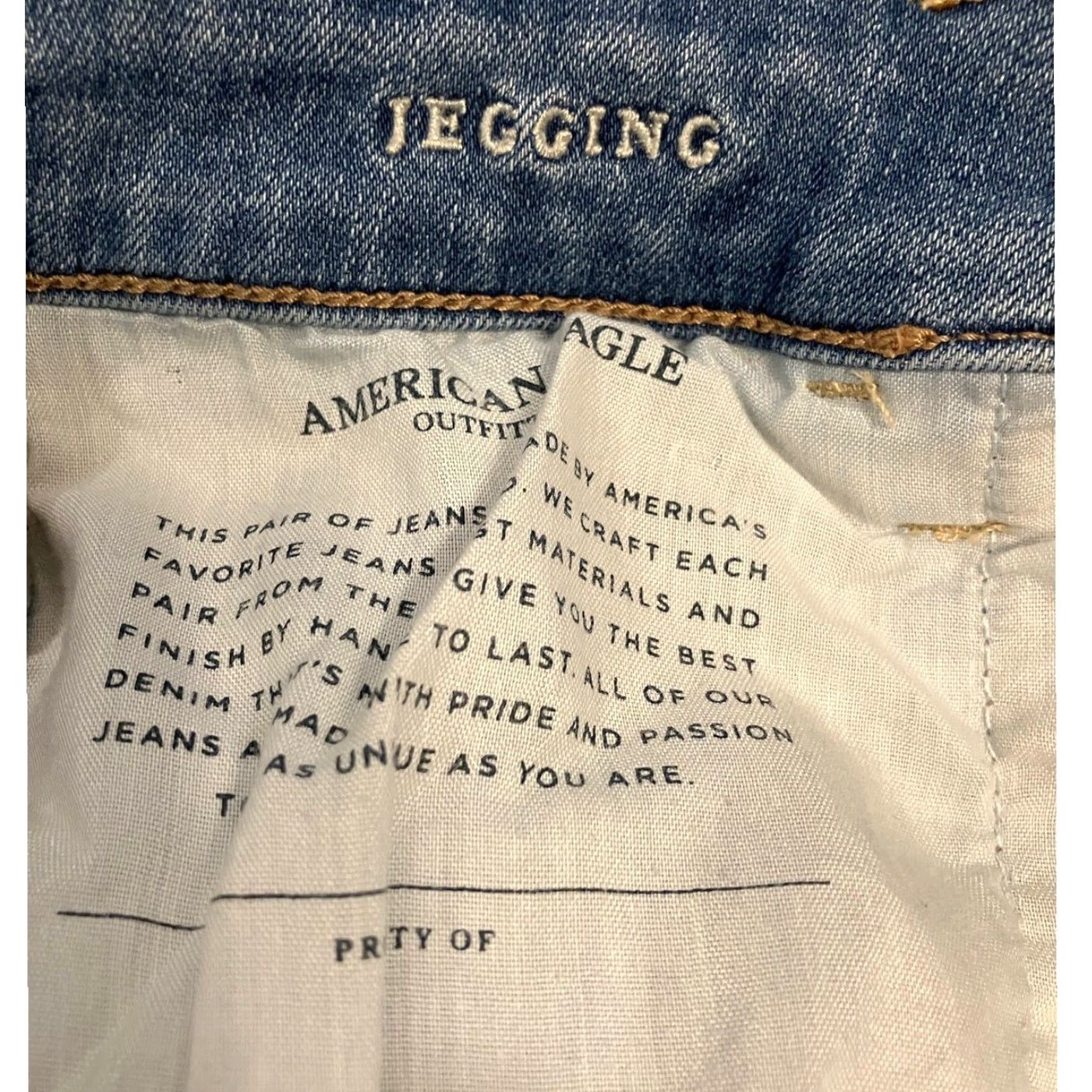 American Eagle Outfitters VINTAGE American Eagle Womens Jeans Blue Denim Mid Rise Jegging Distressed Stretch 6 Size 29" - 5 Thumbnail