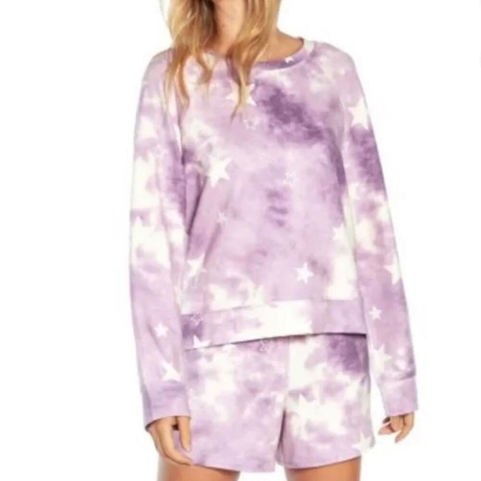 Wildfox Wildfox Soft Sweatshirt Short Lounge Set PJs Purple Size L Size L / US 10 / IT 46 - 1 Thumbnail