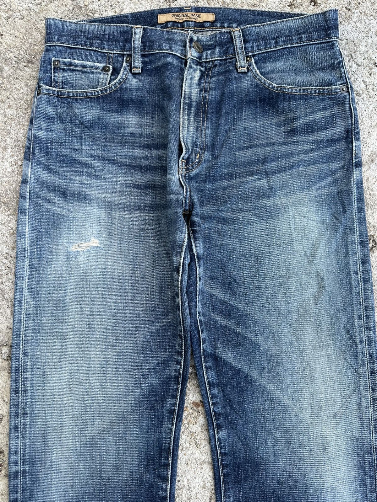 Undercover × Uniqlo Vintage Uniqlo S-002 Distressed Indigo Blue Jeans W32 Size US 32 / EU 48 - 3 Thumbnail