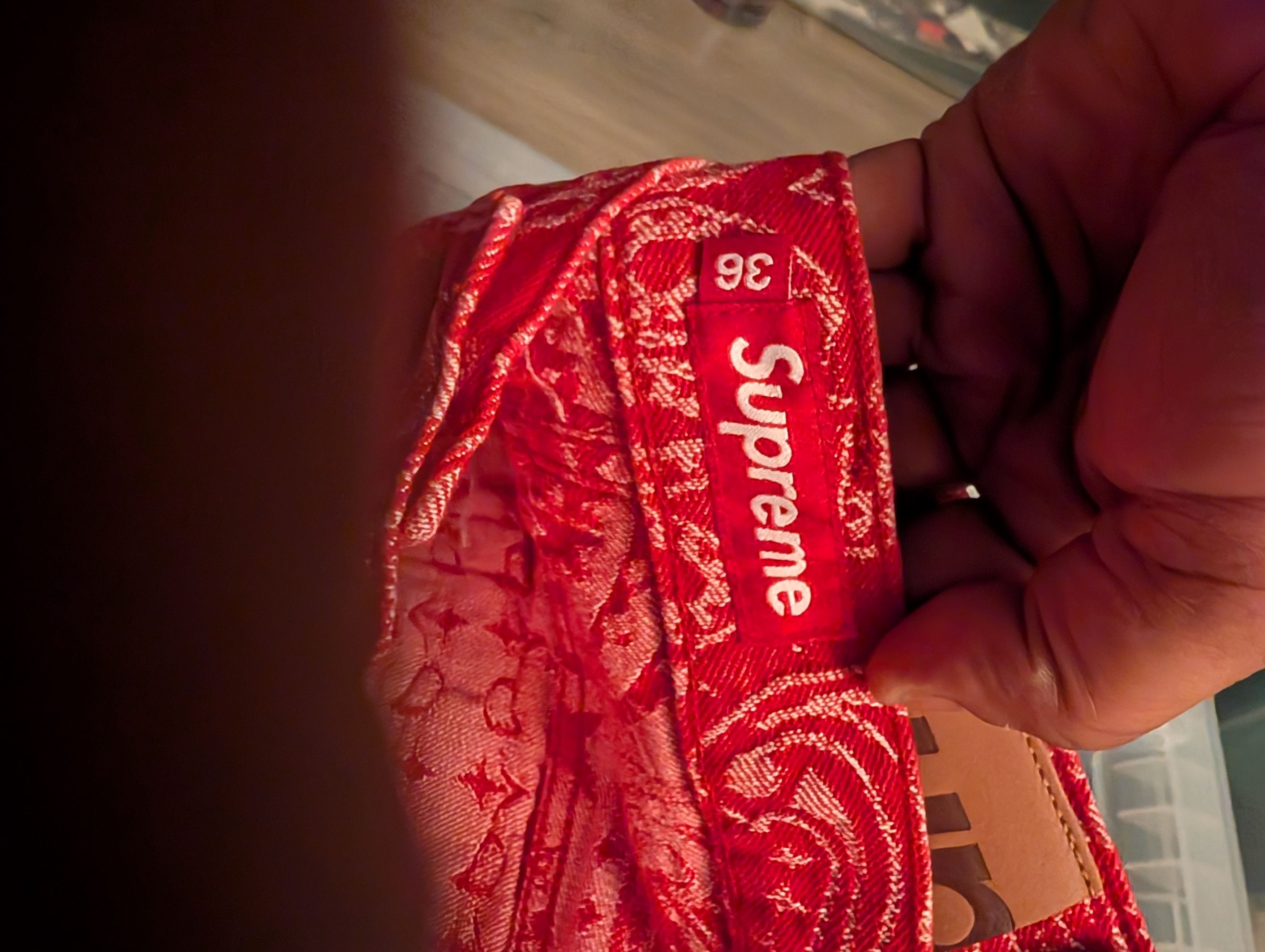 Supreme Supreme Bandana Jacquard Denim Red 36 SS25 Size US 36 / EU 52 - 4 Thumbnail