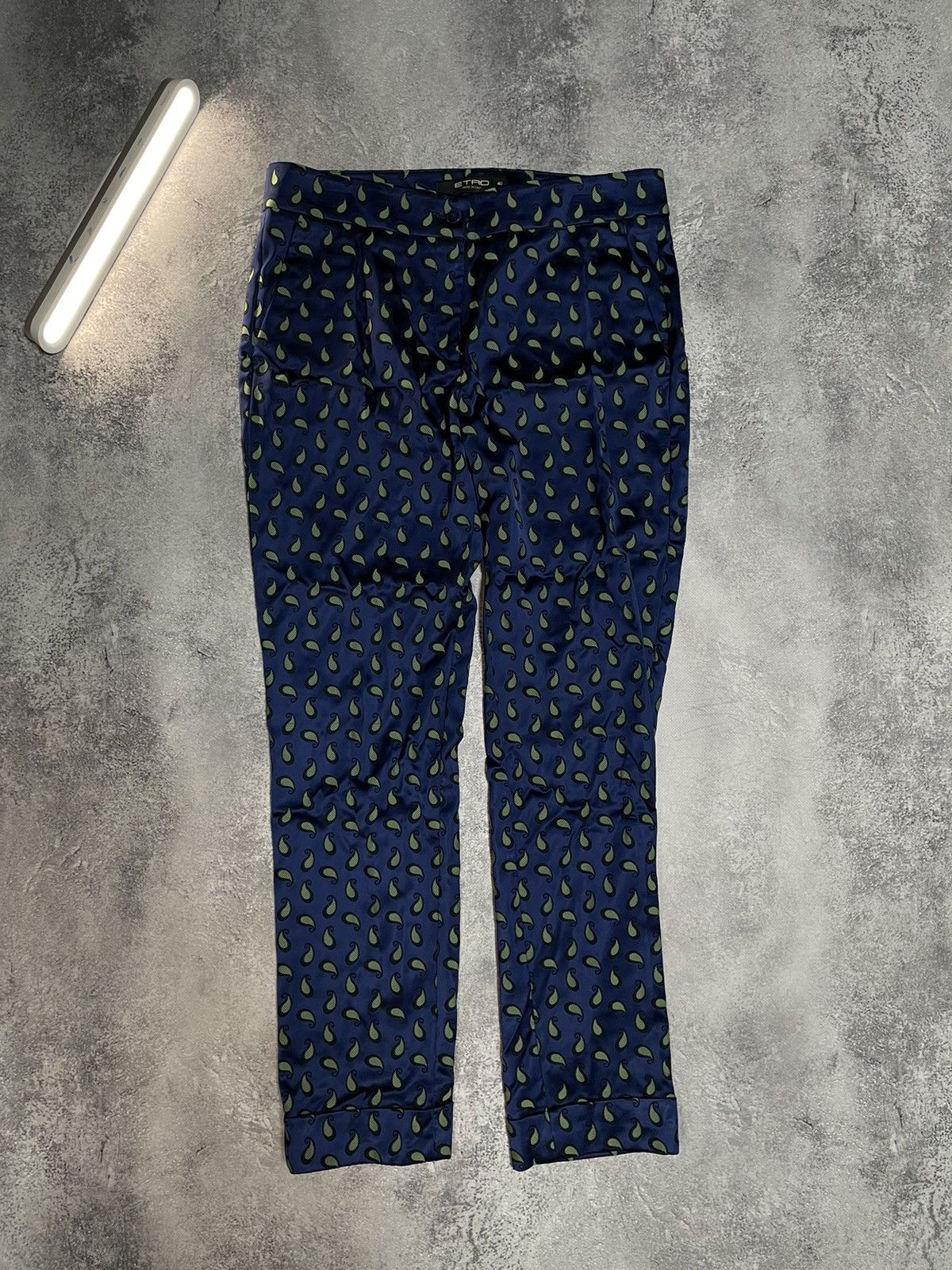 image of Etro Milano Floral Print Pants Stylish Designer Trousers, Men's (Size 40)