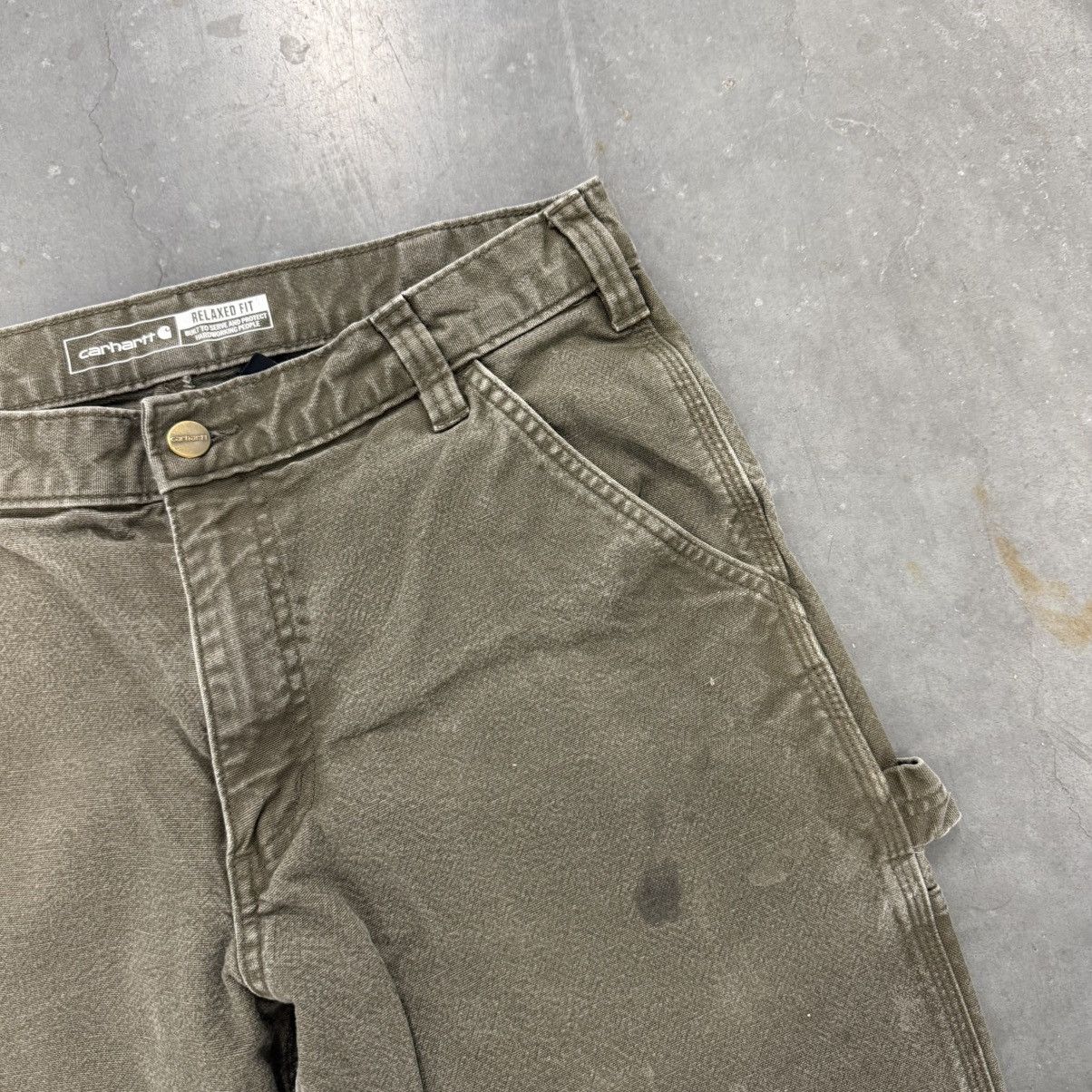 Carhartt × Carhartt Wip × Vintage Vintage Carhartt Faded Distressed Olive Green Work Pants Size US 32 / EU 48 - 12 Thumbnail