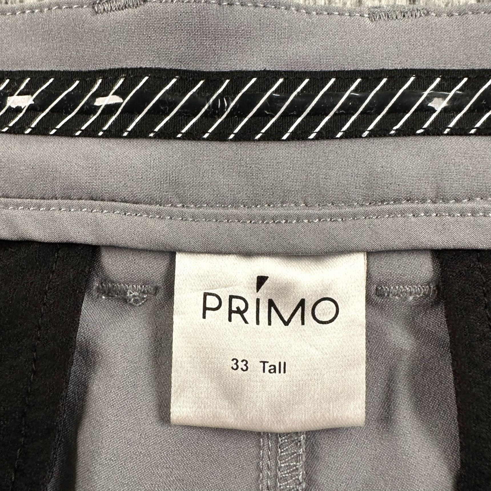 Vintage Primo Performance Pants Mens 33 Tall Gray Jogger Tapered Ankle Zip Front Flat Front Button Zip Pockets Casual stretch Polyester Size US 33 - 6 Thumbnail