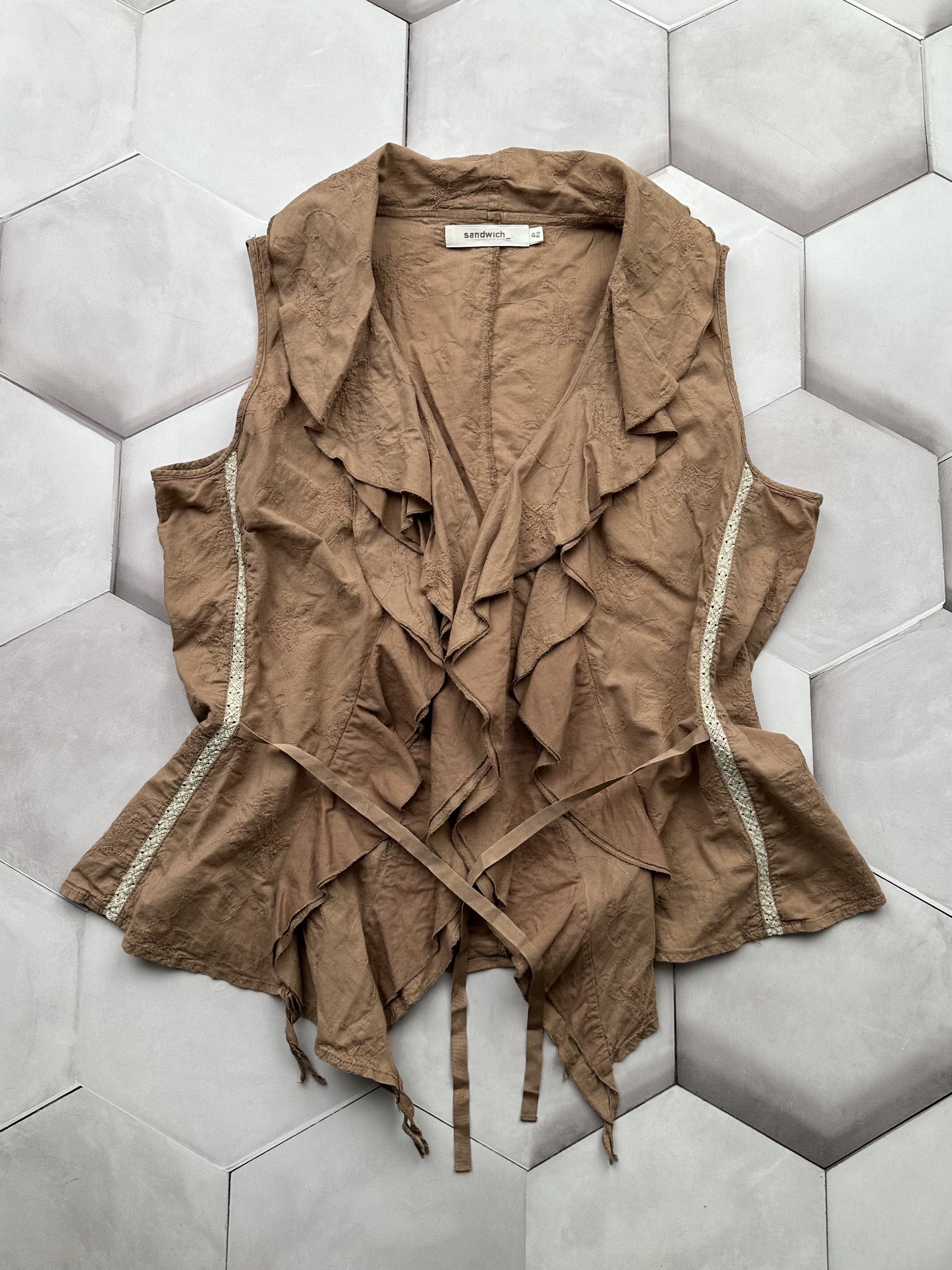 image of Avant Garde x Vintage Asymmetry Lush Blouse in Brown, Women's (Size Medium)