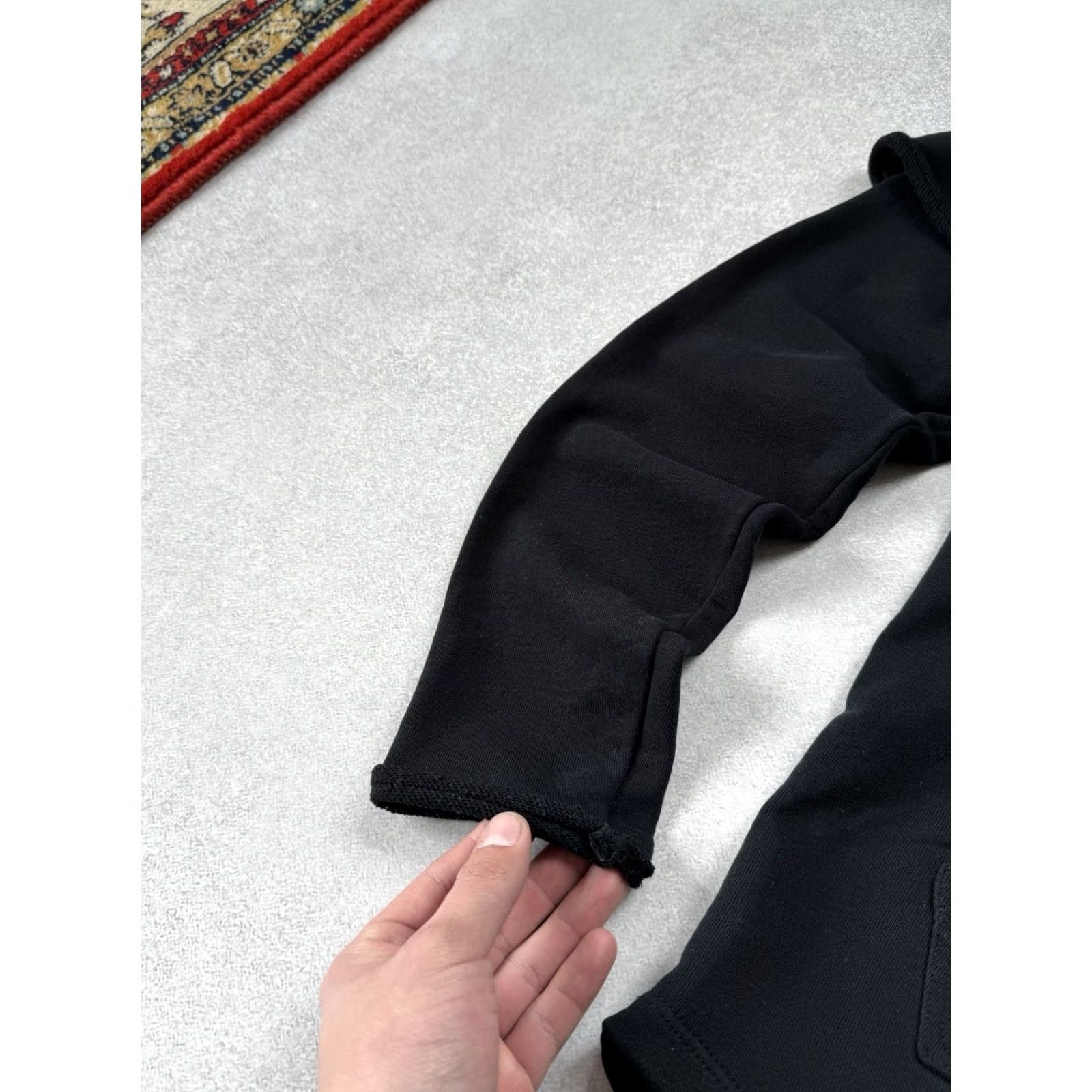 Acne Studios Acne Studios Black Hoodie Pullover Oversized Layered Sleeve Hooded Logo Embroidered Knit Cotton Mens S Regular Vintage Avant Gard 90s Style Size US S / EU 44-46 / 1 - 5 Thumbnail
