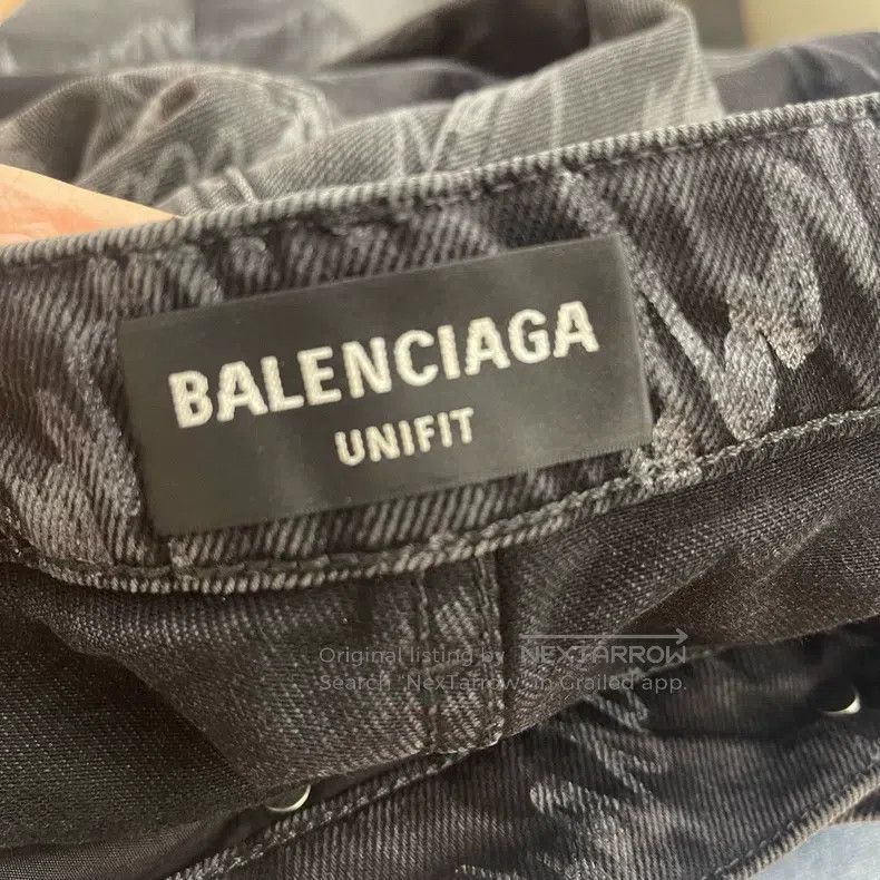 Balenciaga Balenciaga size S All-over Logo Black Denim Long Pants, Si Size US 27 - 3 Thumbnail