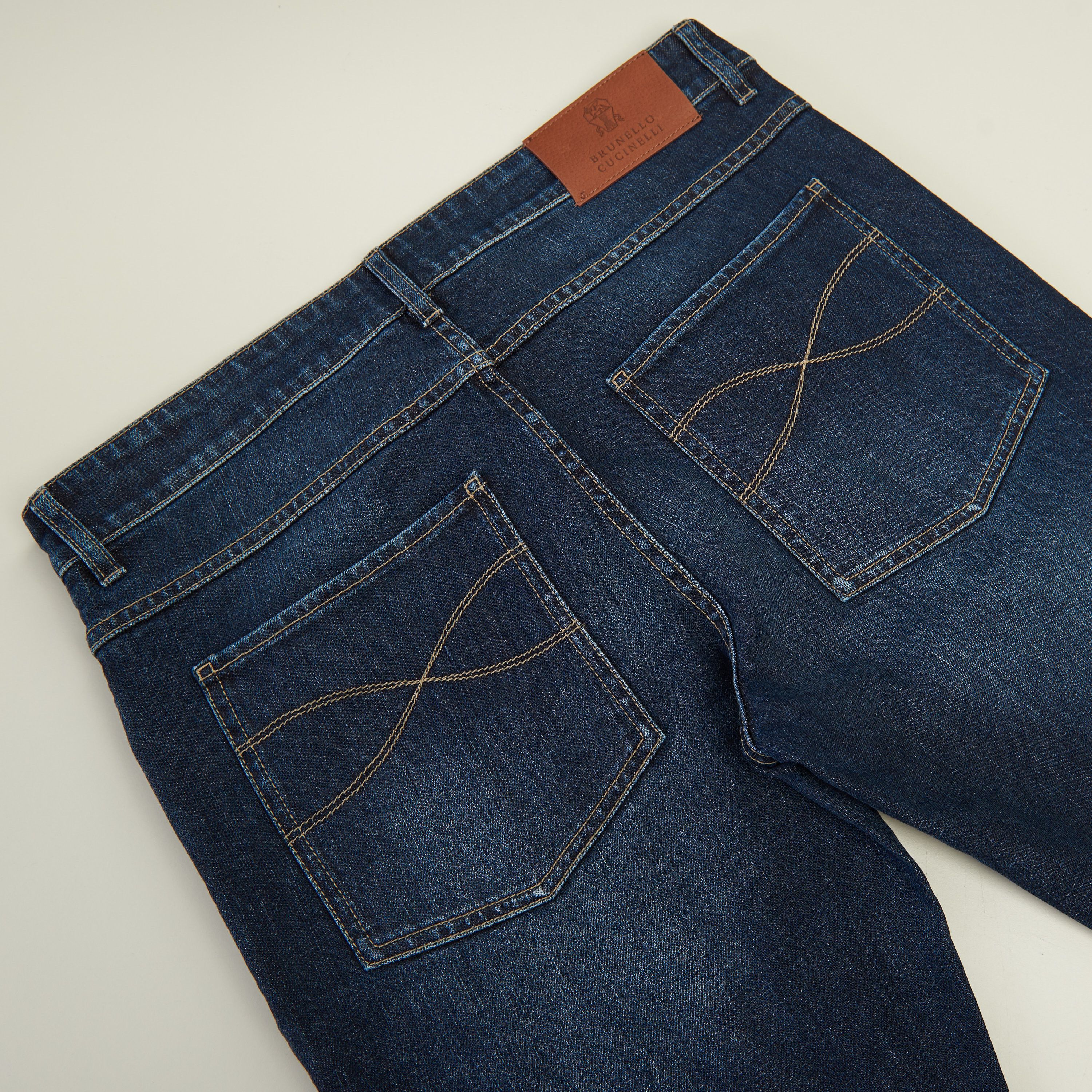 Brunello Cucinelli Slim Fit Five Pocket Jeans Trousers In Dark Blue Denim Size US 40 / EU 56 - 10 Thumbnail
