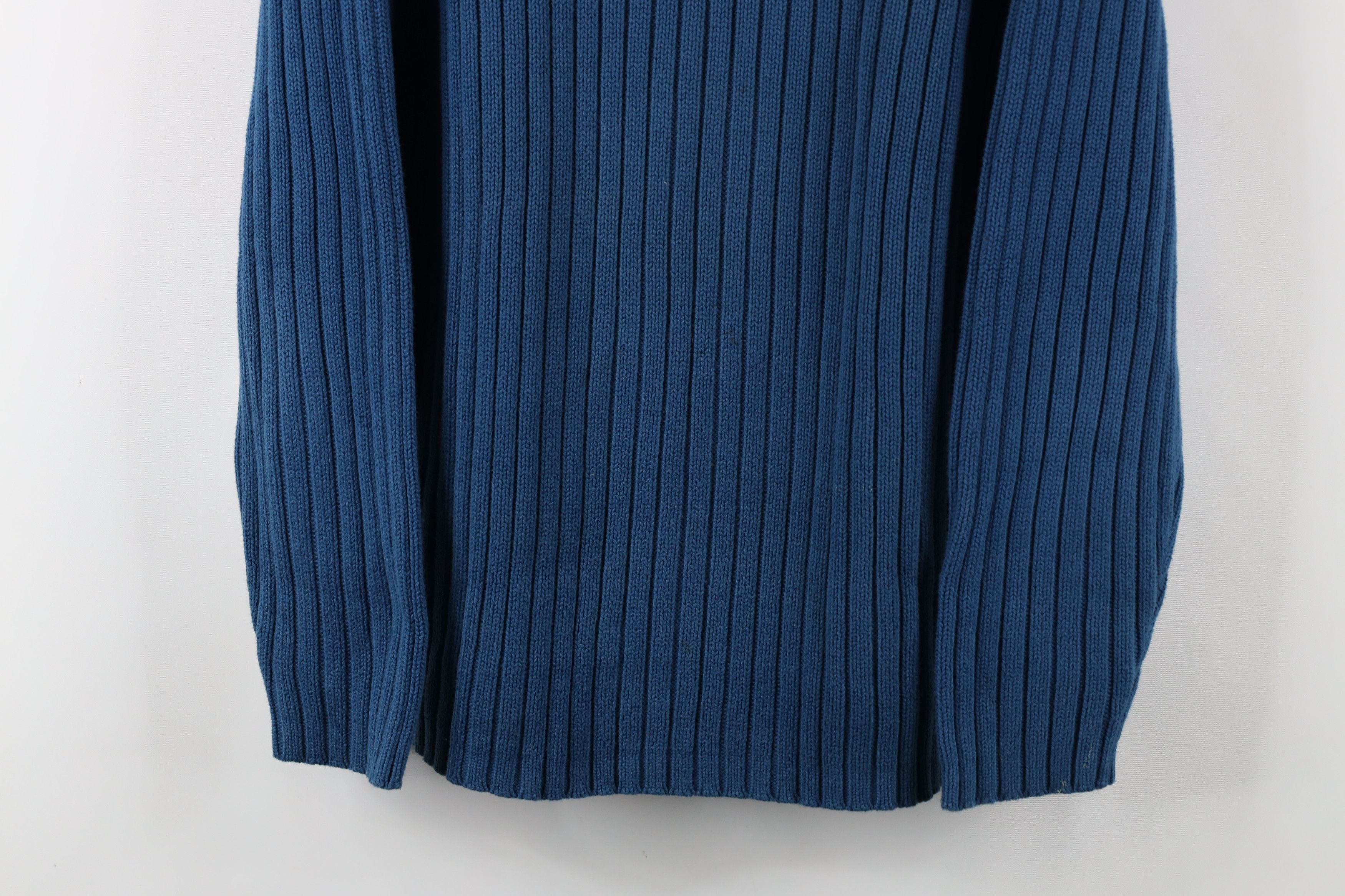 Vintage Vintage 90s Streetwear Cotton Ribbed Knit Sweater Blue Size US M / EU 48-50 / 2 - 3 Thumbnail