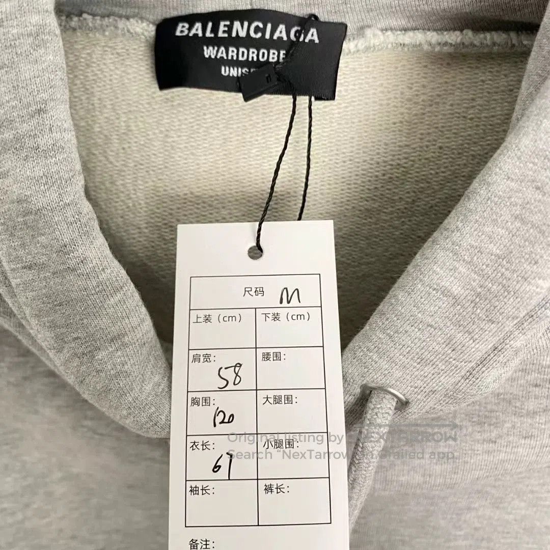 Balenciaga Balenciaga popular gray front and back letter logo hoodie. Size US M / EU 48-50 / 2 - 3 Thumbnail