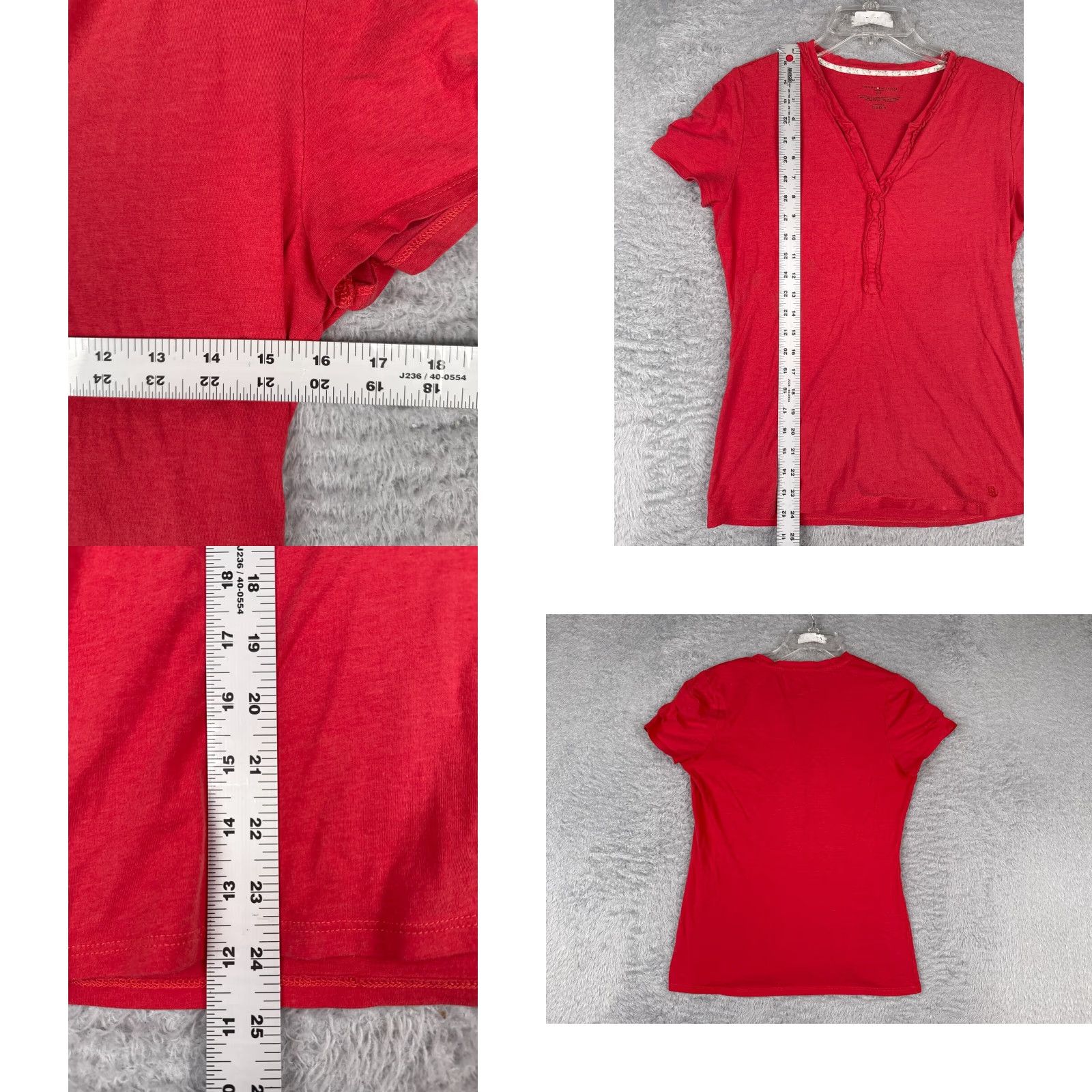 Tommy Hilfiger Tommy Hilfiger Womens T-Shirt Petite PXS Pink V-Neck Cotton Blend Casual Sports Size XS / US 0-2 / IT 36-38 - 8 Thumbnail