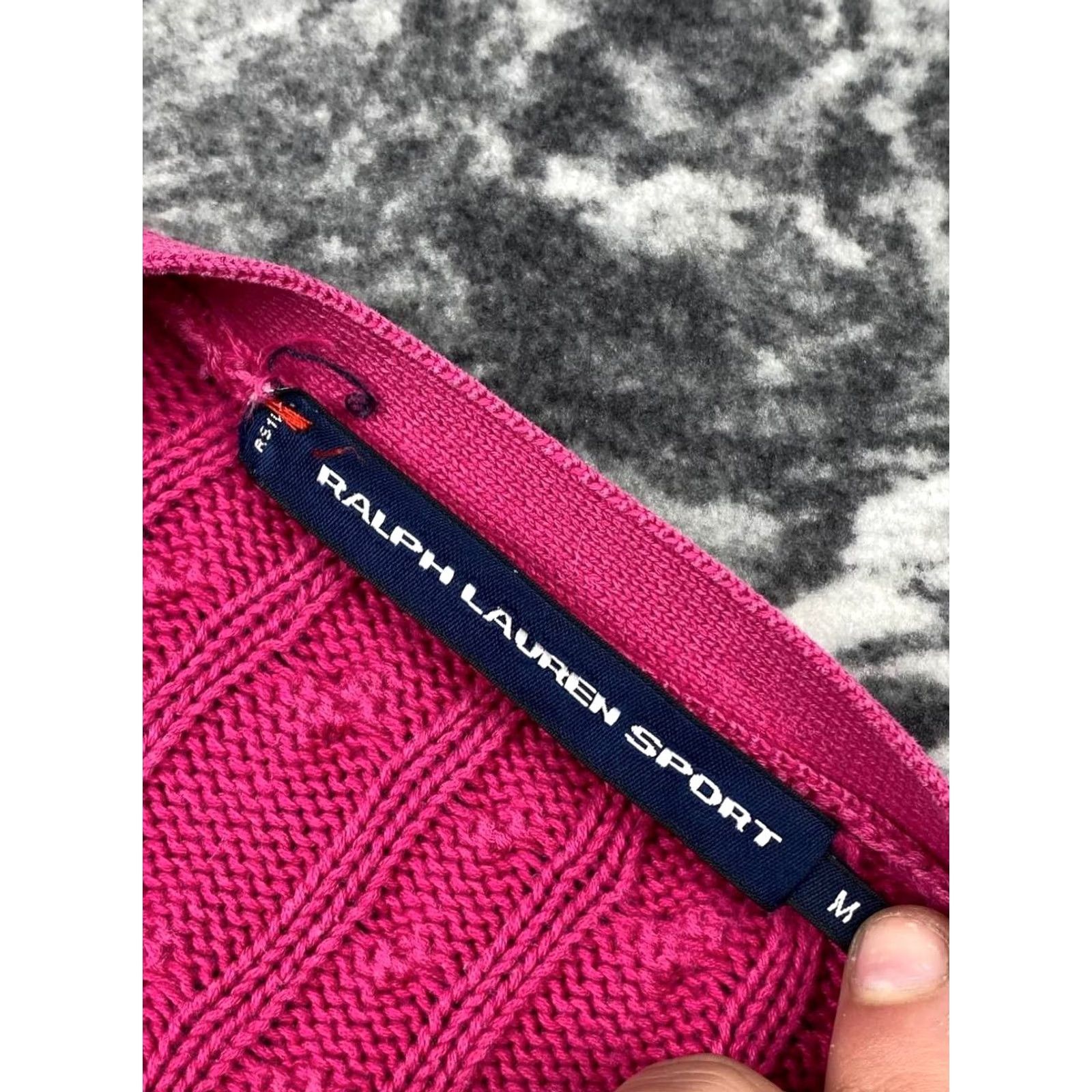 Polo Ralph Lauren Ralph Lauren Sport Cardigan Women M Pink Knit Sweater 69.5 Sleeve, 44 Chest, Regular Fit, Solid, Spring Winter Fall, China, Cotton, Long Sleeve Size M / US 6-8 / IT 42-44 - 4 Thumbnail