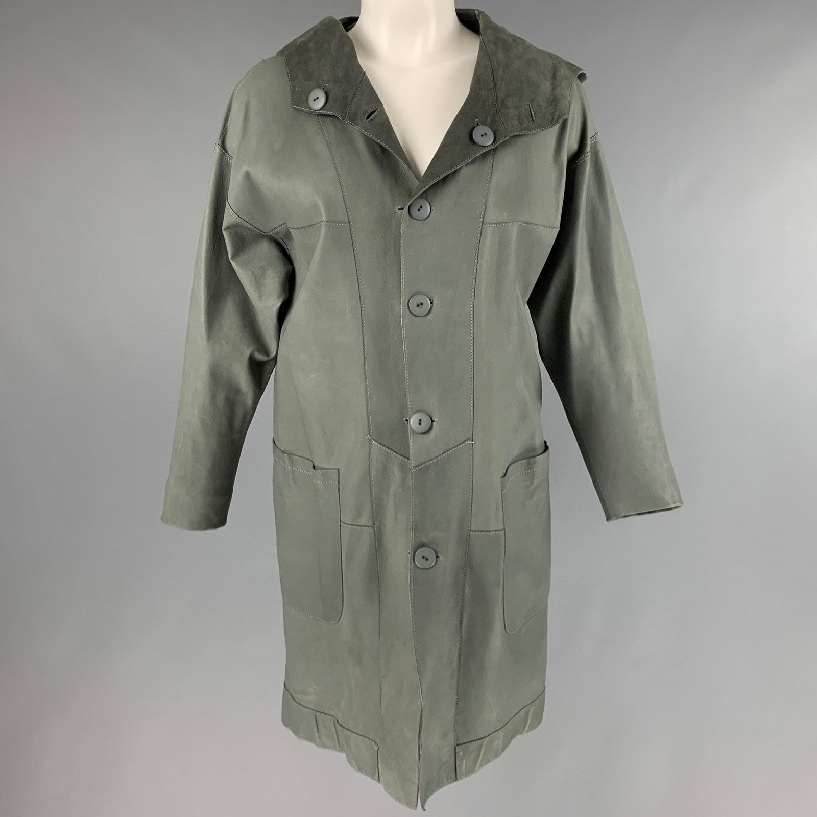 Other BOTTEGA GIOTTI Size XS Grey Leather Suede Reversible Coat Size XS / US 0-2 / IT 36-38 - 5 Thumbnail