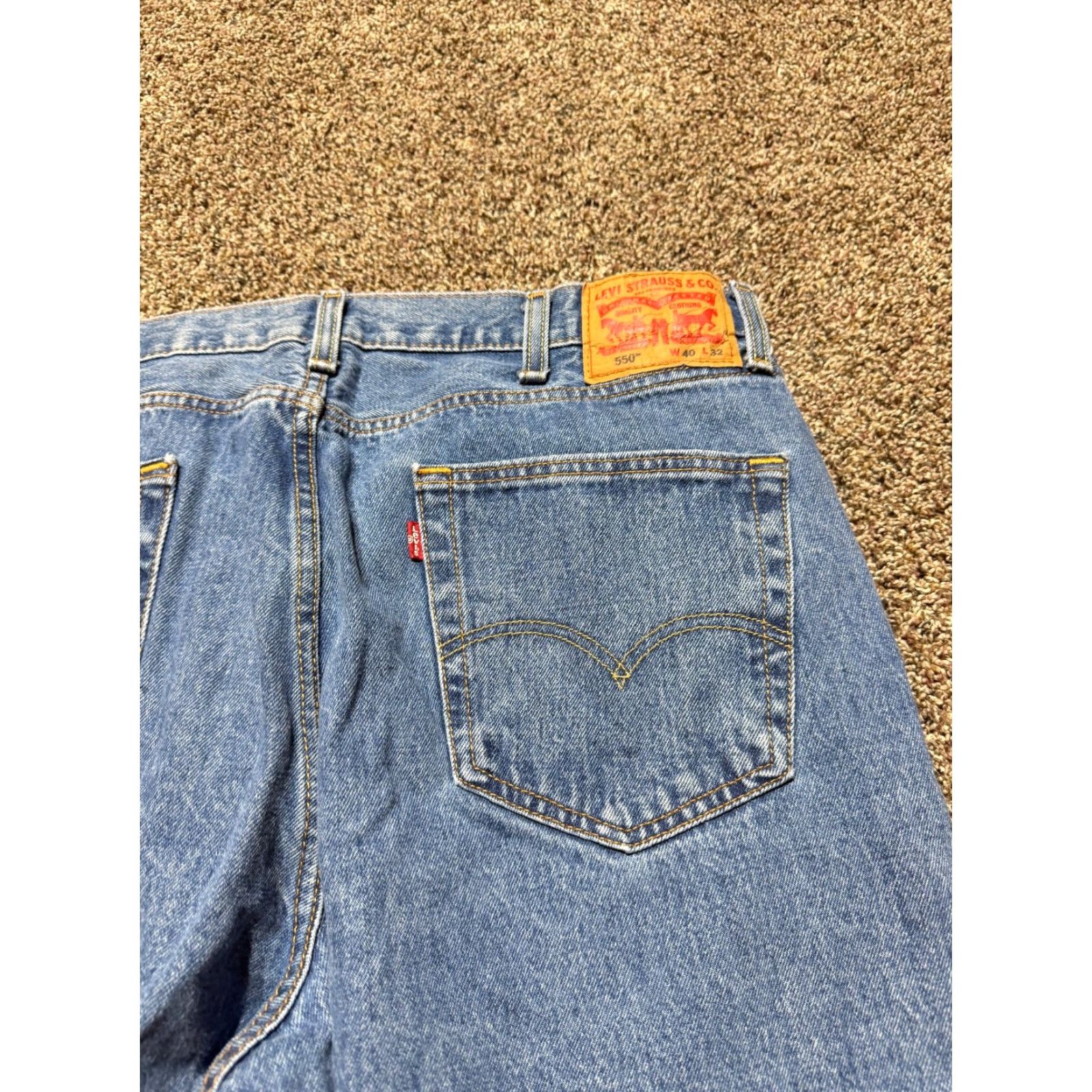 Levi's Levi's 550 Jeans Men 40 Blue Denim 40X32 Straight 100% Cotton Relaxed Size US 40 / EU 56 - 3 Thumbnail