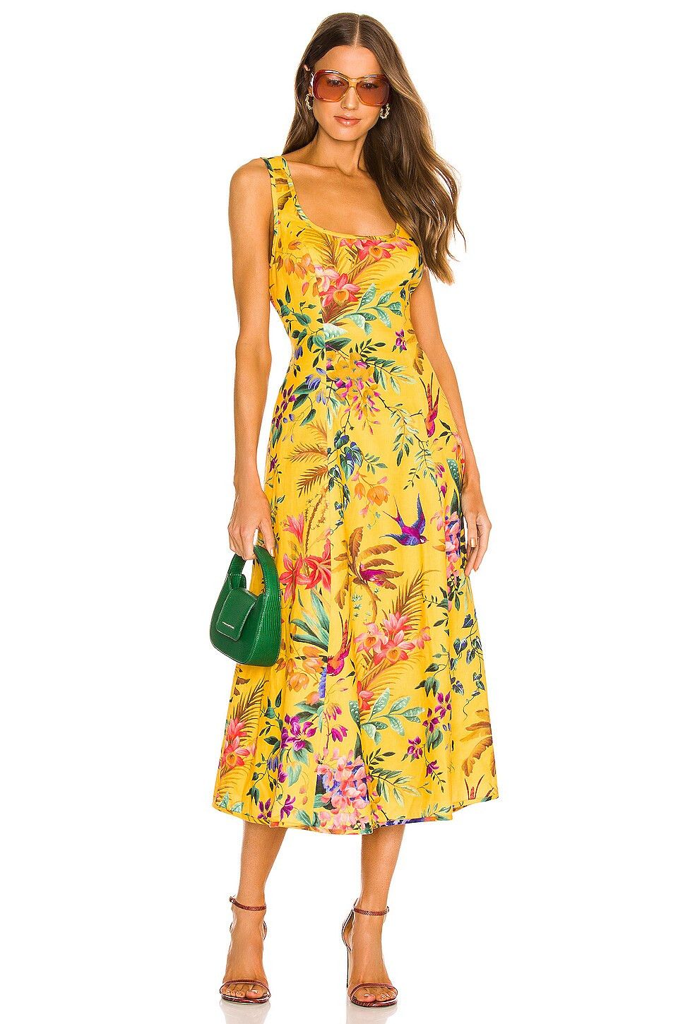 image of Zimmermann Tropicana Cut Out Midi Dress in Wild Mango, Women's (Size Small)