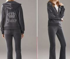 Juicy Couture TrackSuit Set Purple Size S XS Jacket Pants Logo On Butt y2k