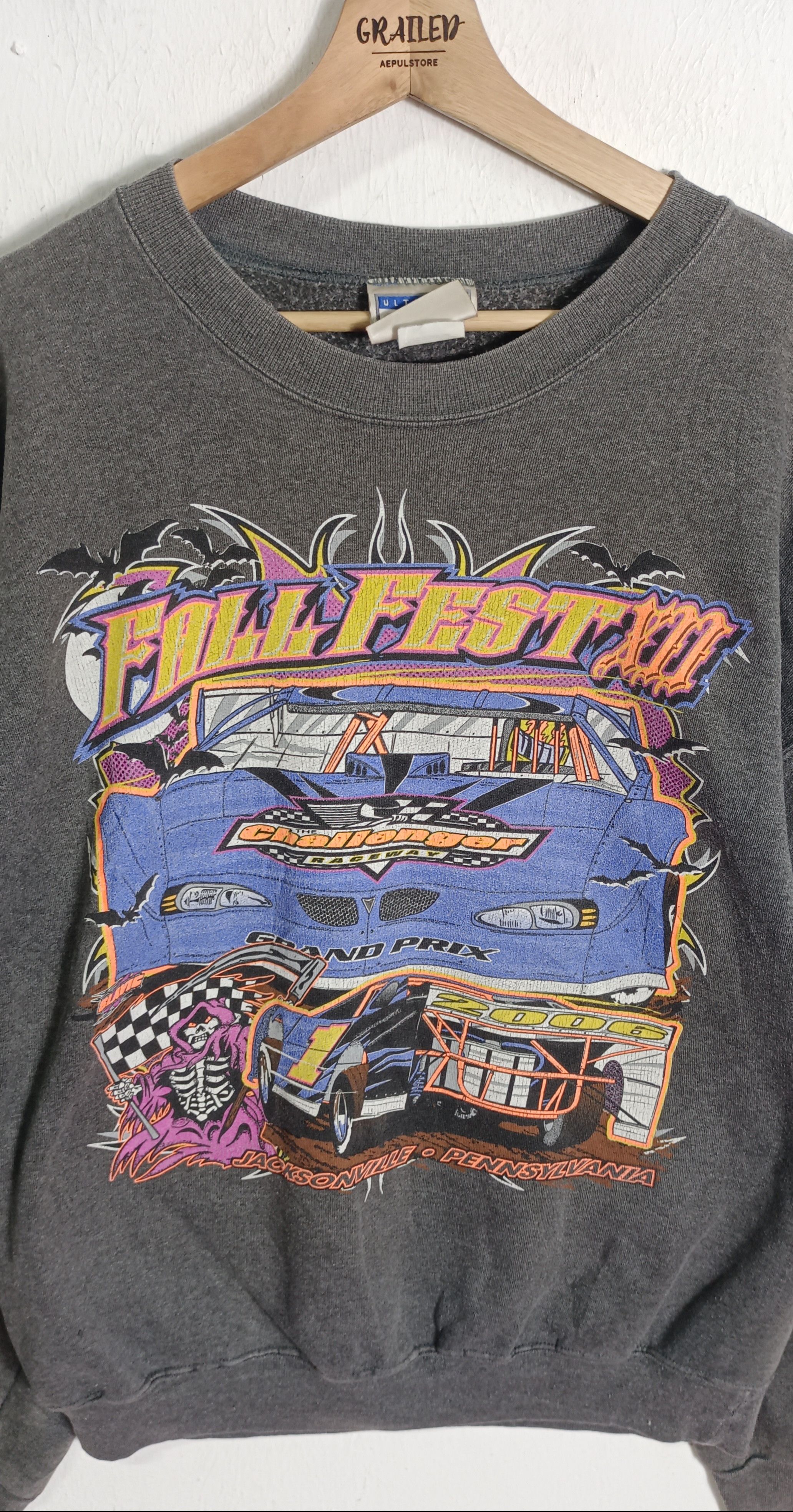 NASCAR Vintage Nascar"Who Can Beat The Reaper" Jacksonville Size US L / EU 52-54 / 3 - 7 Thumbnail