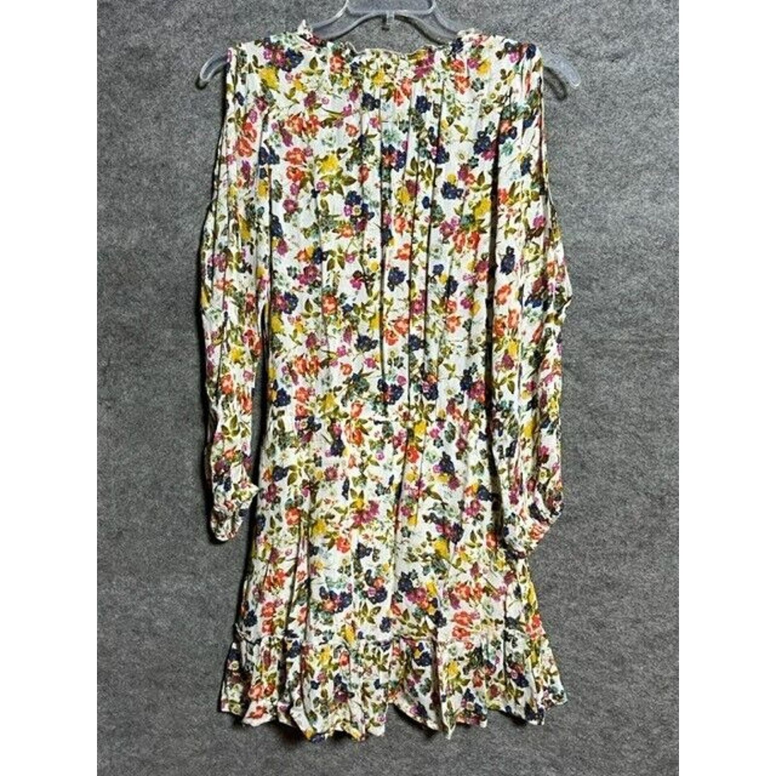Jessica Simpson Jessica Simpson Dress M Floral Viscose Peasant Slit Sleeve Size M / US 6-8 / IT 42-44 - 2 Thumbnail