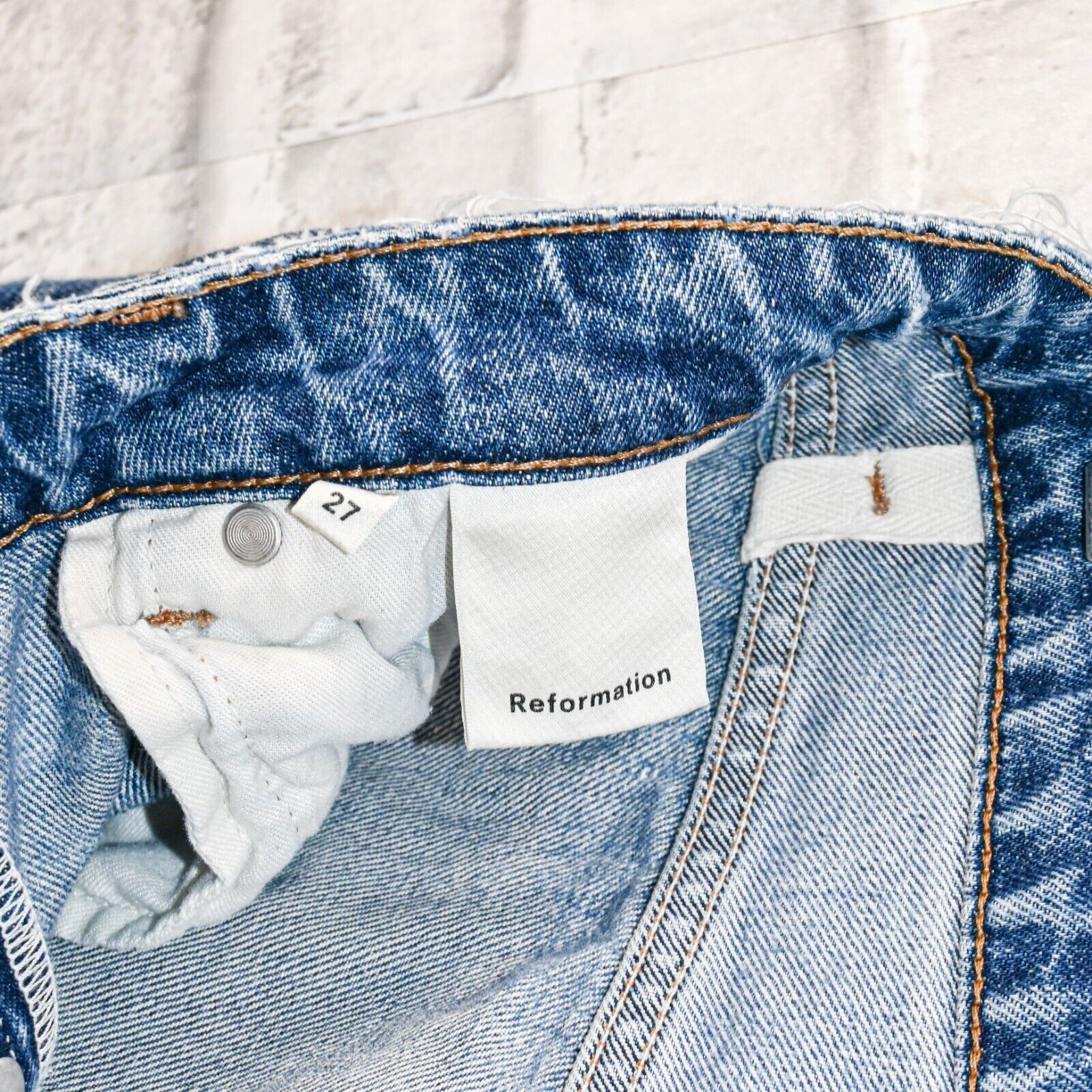 Reformation REFORMATION High Rise Wide leg FAWCETT Jeans distressed Size 27" / US 4 / IT 40 - 12 Thumbnail