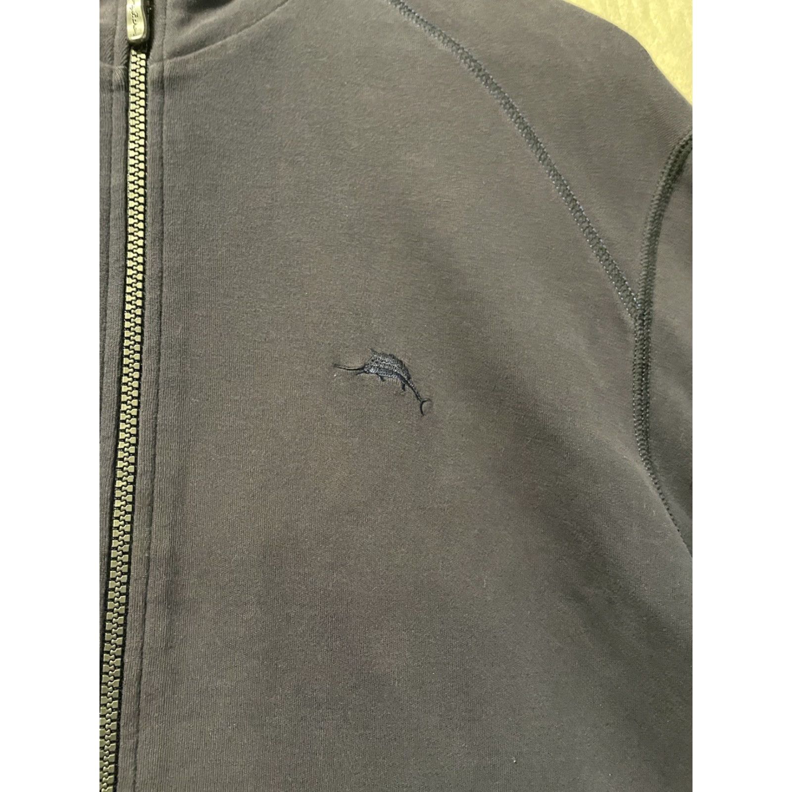 Tommy Bahama Tommy Bahama Blue Zip Up Turtleneck Jacket Mens Medium 100% Pima Cotton Full Zip Sweater Size US M / EU 48-50 / 2 - 3 Thumbnail