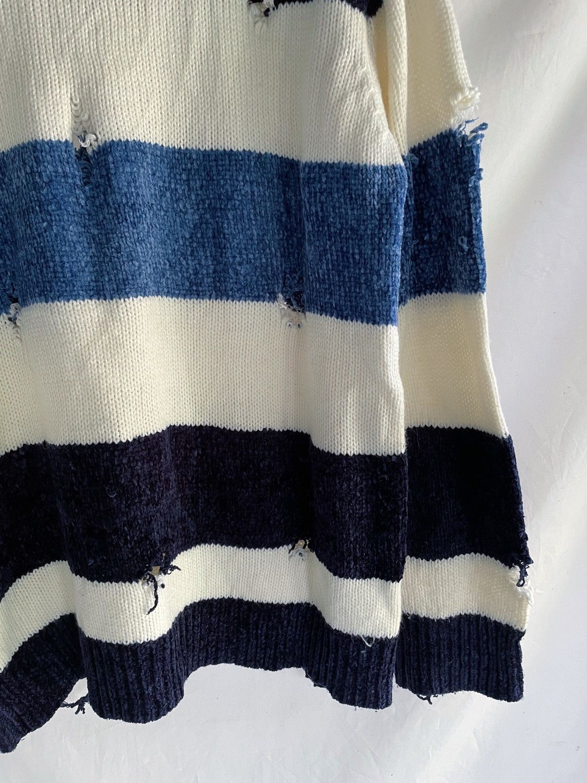 14th Addiction AVAIL JAPANESE BRAND GRUNGE DISTRESSED STRIPED KNIT Size US M / EU 48-50 / 2 - 12 Thumbnail