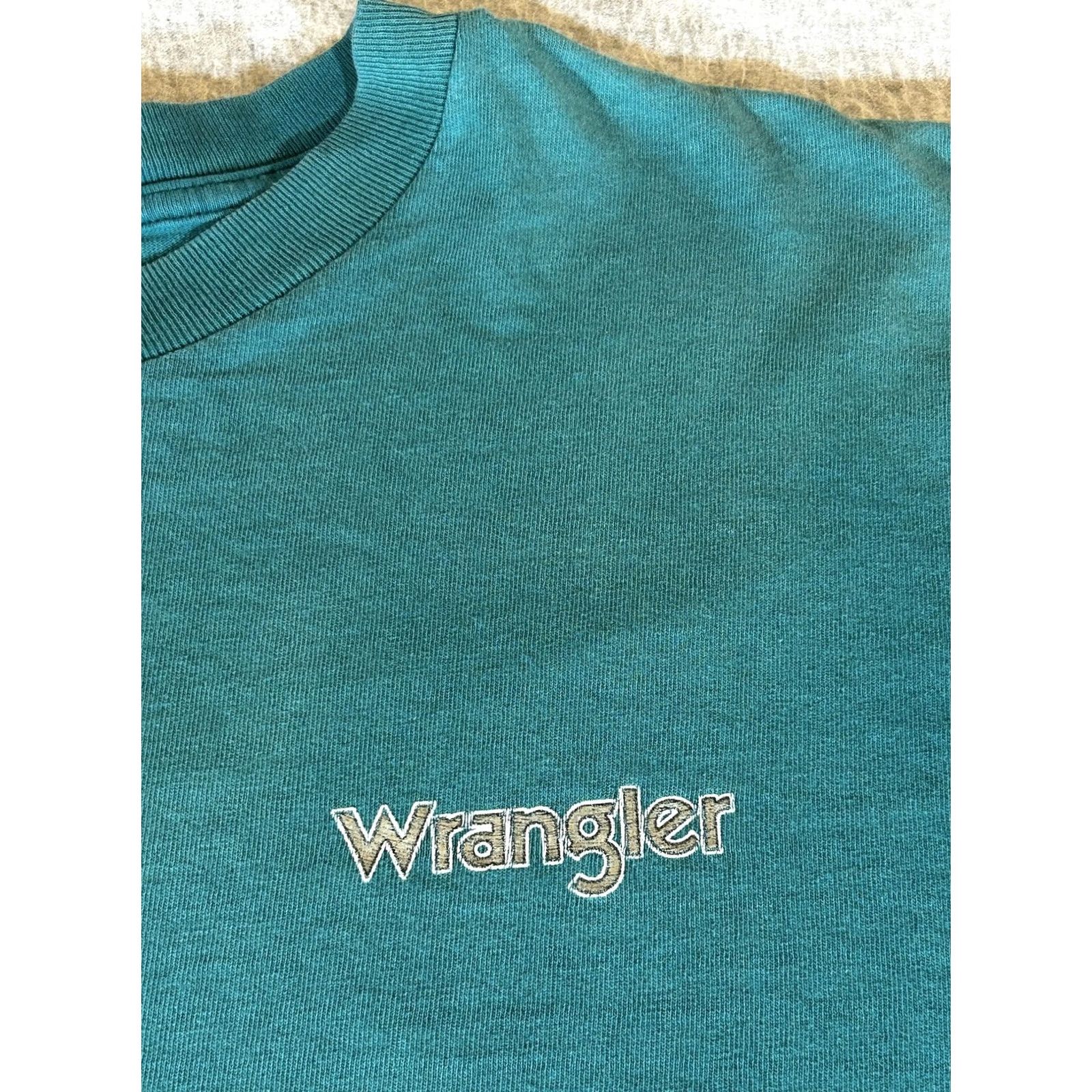Wrangler VINTAGE Wrangler Western Shirt Mens L Green Rodeo Bull Riding 90s Shirt Mens Large Green Wrangler Logo Rodeo Graphic Print Cowboys Womens Girls Size US L / EU 52-54 / 3 - 2 Thumbnail