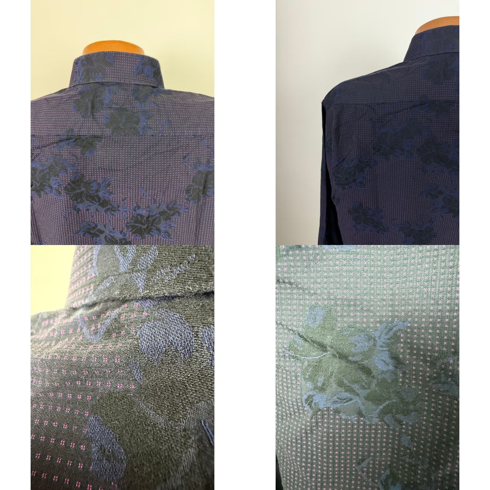 Vintage VINTAGE Visconti Uomo Shirt Men XL Floral Jacquard Black Button Up Mercereized Cotton Size US XL / EU 56 / 4 - 8 Thumbnail