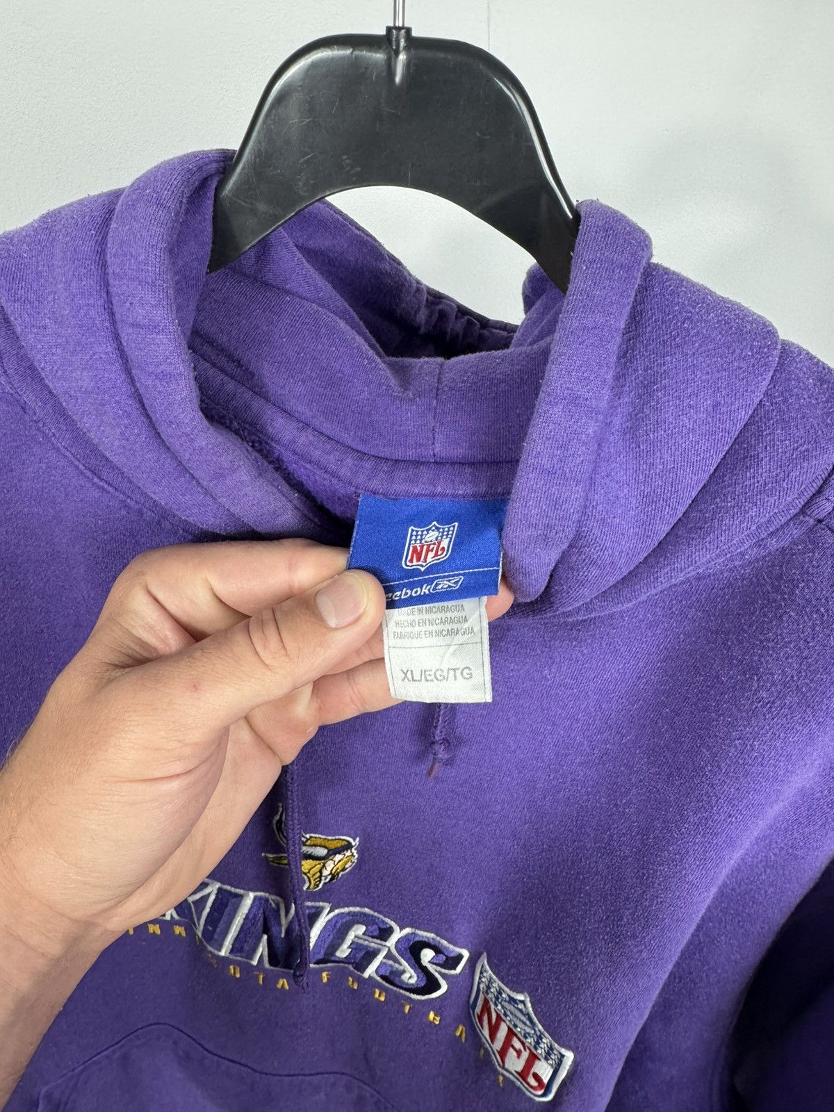 Reebok Vintage Reebok NFL Minnesota Vikings Hoodie Sweatshirt XL Size US XL / EU 56 / 4 - 8 Thumbnail
