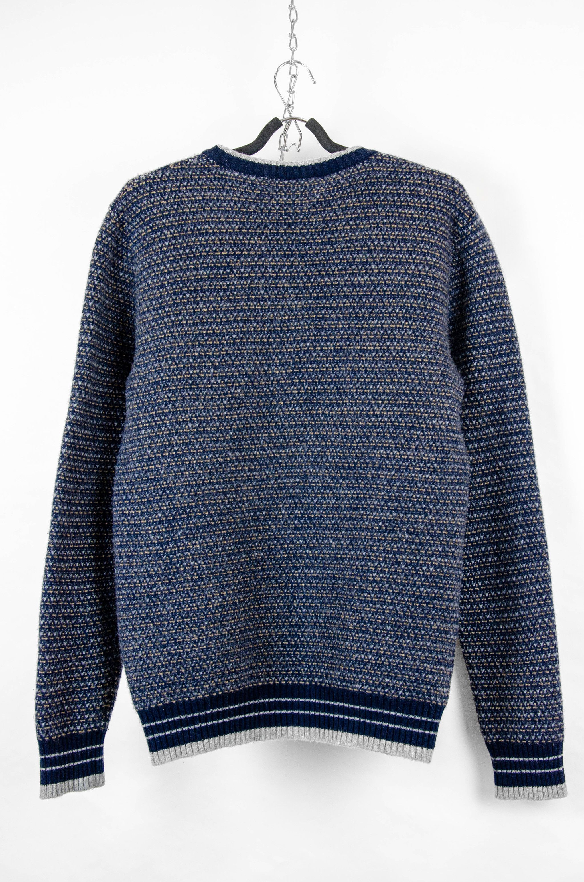 A.P.C. A.P.C. Ben Jacquard Wool Sweater Navy - Size L Size US L / EU 52-54 / 3 - 5 Thumbnail