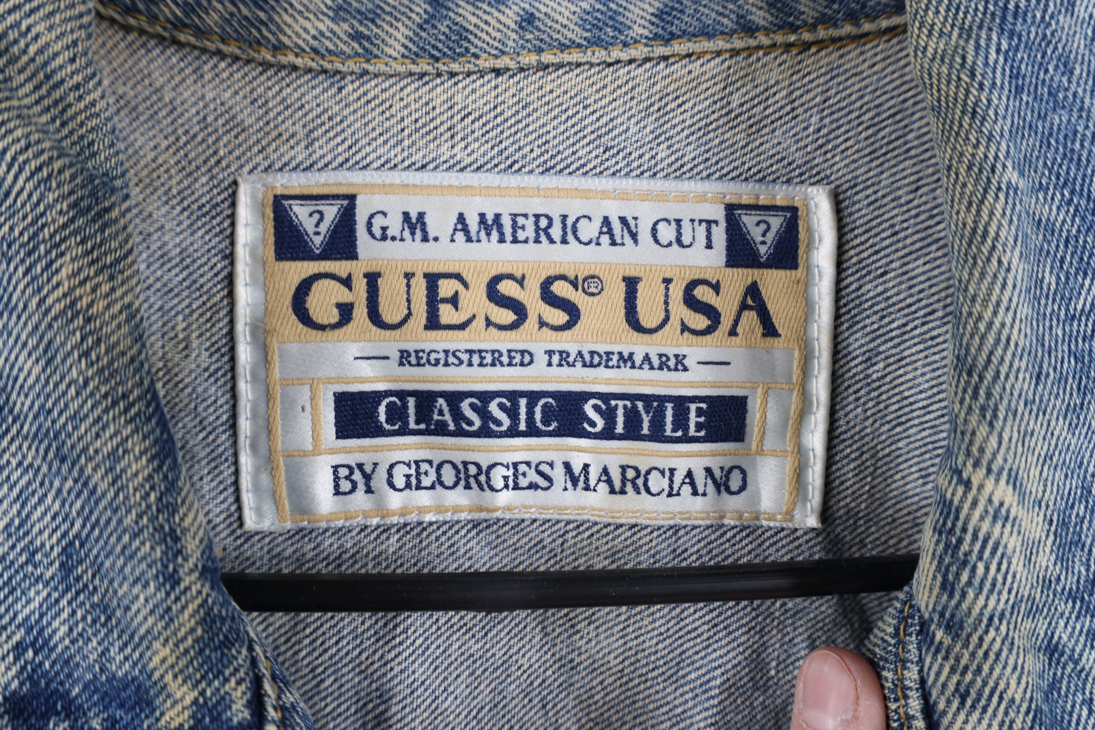 Guess Vintage 90s Guess Acid Wash Denim Trucker Jacket Blue USA Size US M / EU 48-50 / 2 - 9 Thumbnail