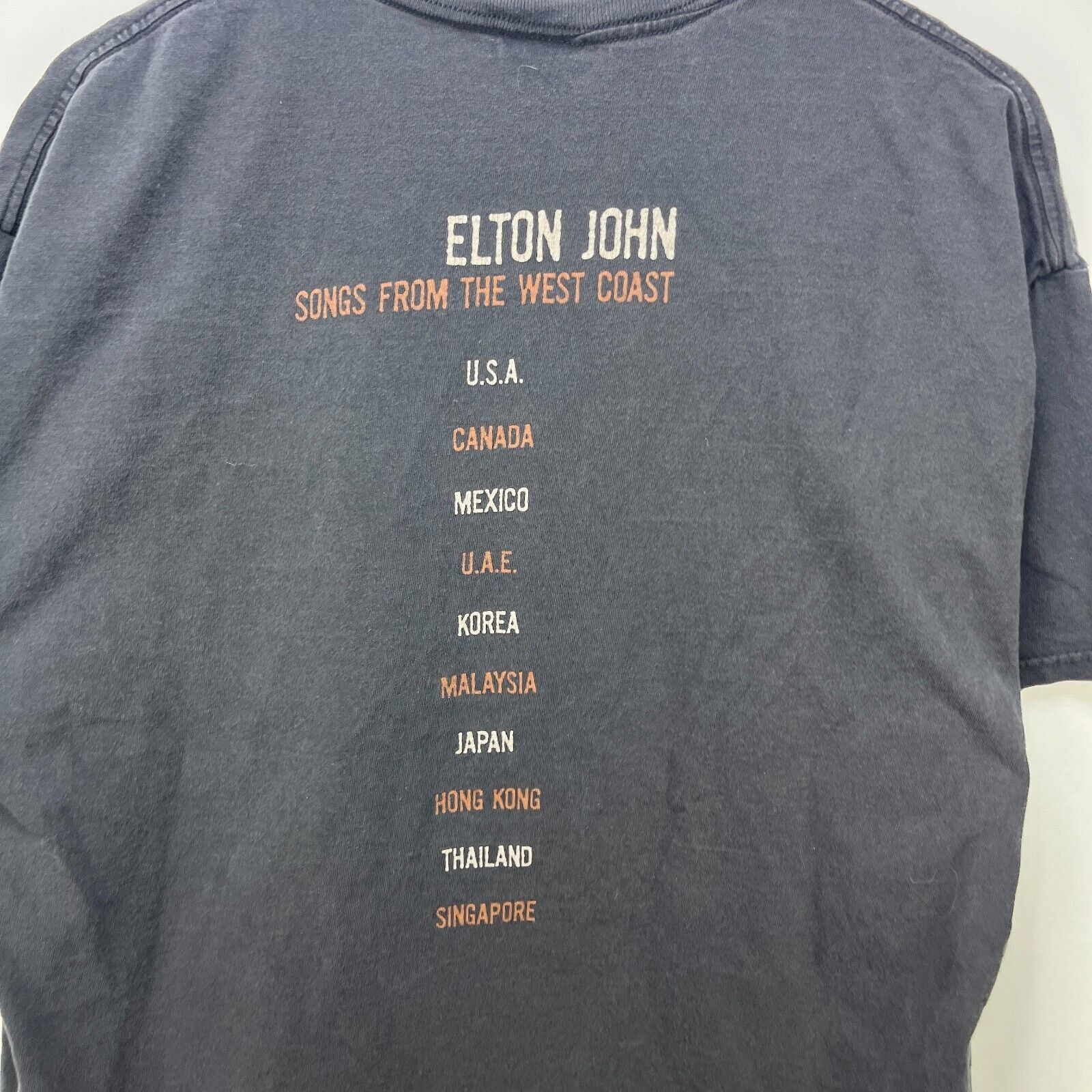 Vintage Vintage Elton John Songs From The West Coast Tour T Shirt XL Size US XL / EU 56 / 4 - 6 Thumbnail