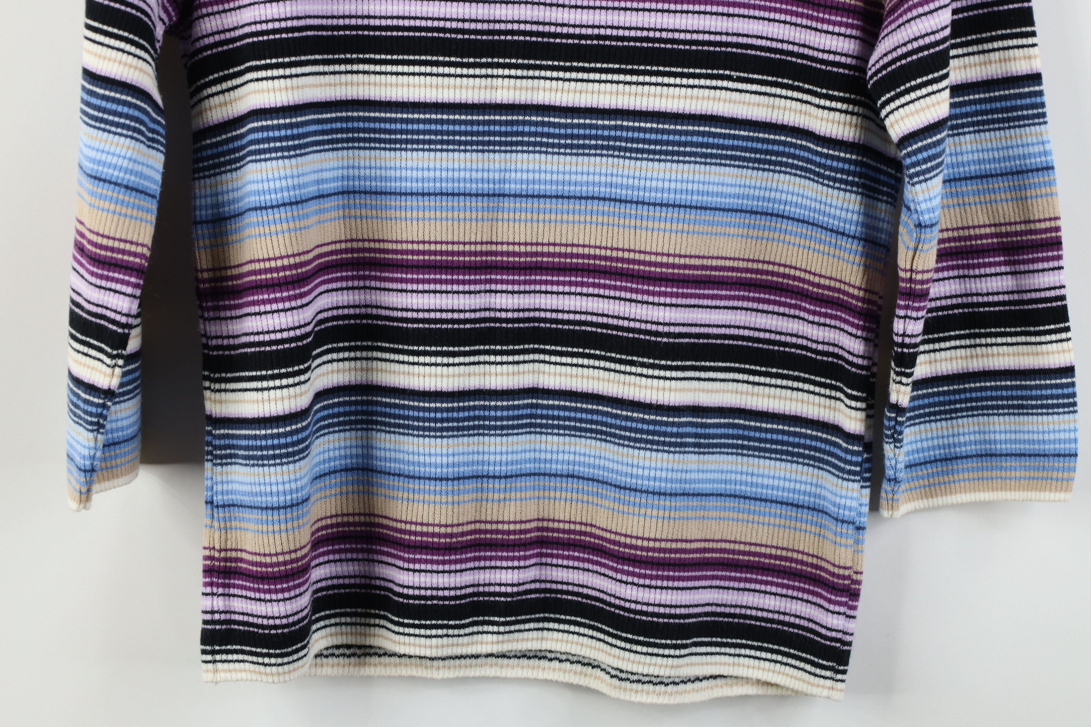 Vintage Vintage 90s Y2K Streetwear Striped Ribbed Knit T-Shirt USA Size M / US 6-8 / IT 42-44 - 10 Thumbnail