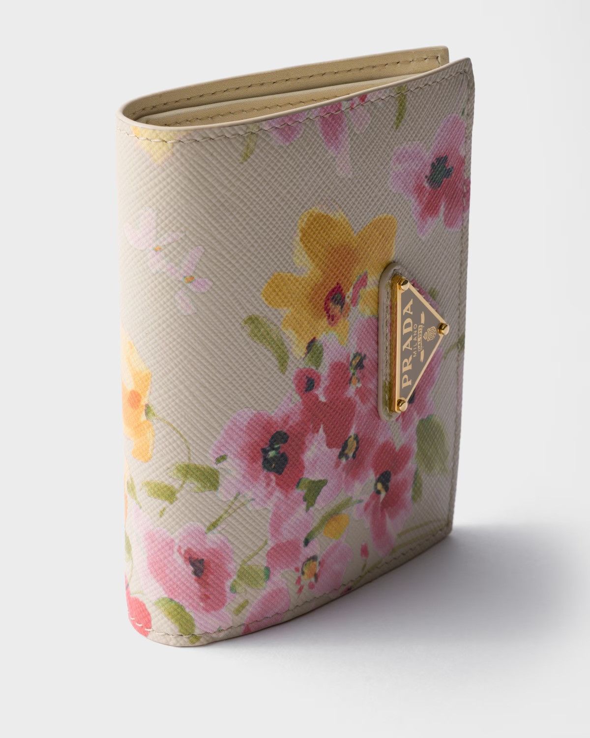Prada o1B3y1r0526 Size: OS / Small Floral-Print Saffiano Wallet Size ONE SIZE - 4 Thumbnail