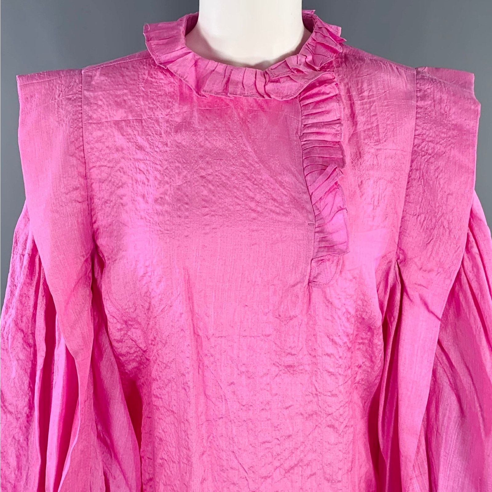 Isabel Marant ISABEL MARANT Size 2 Chandra Pink Silk Ruffle Blouse Size S / US 4 / IT 40 - 2 Thumbnail