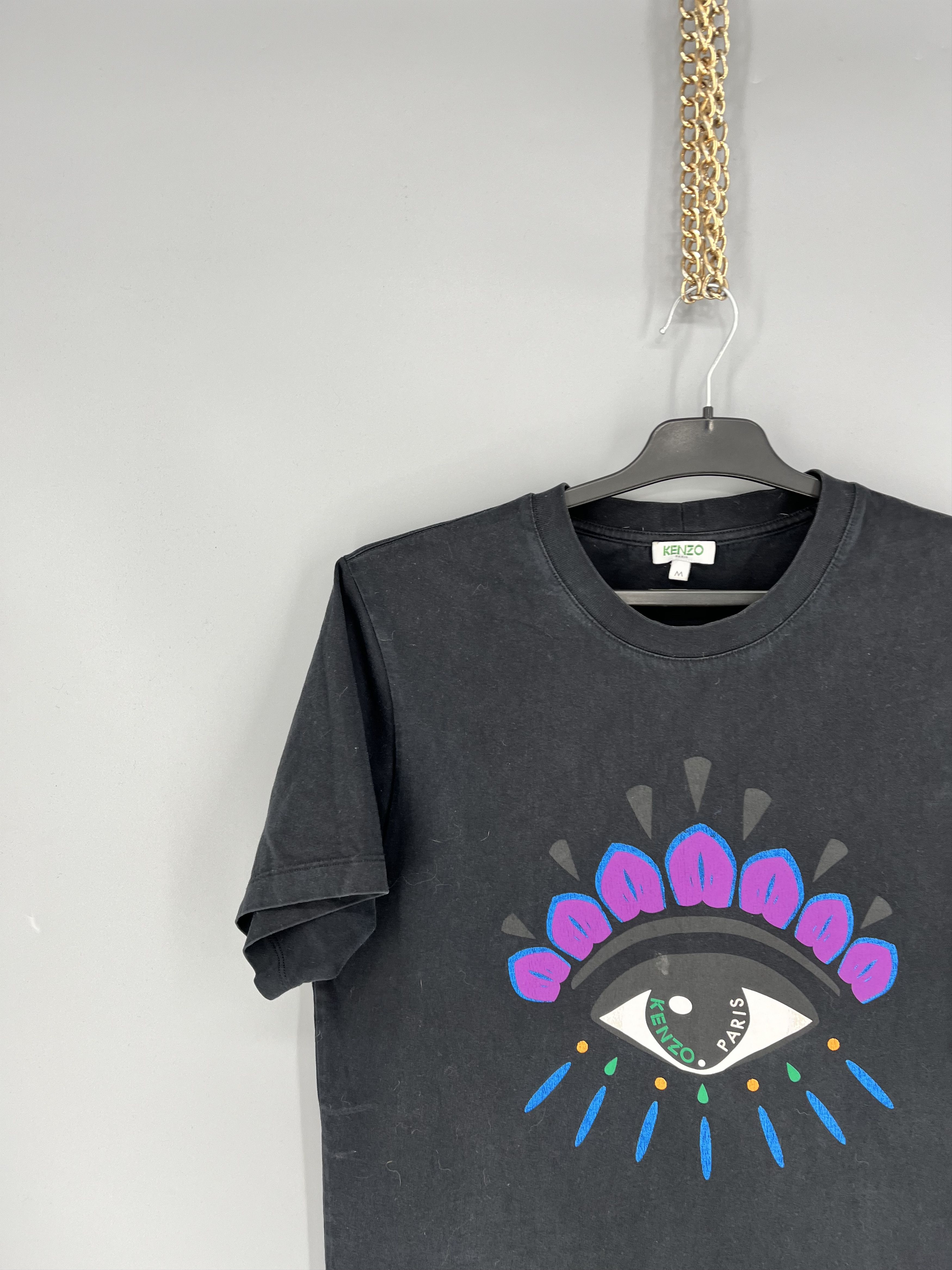 Kenzo Vintage Kenzo Black Cotton Eye Printed T-Shirt M Size US M / EU 48-50 / 2 - 4 Thumbnail