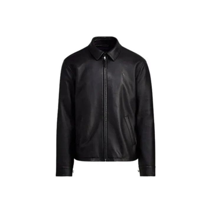 Polo Ralph Lauren Polo Ralph Lauren Men's Black Leather Jacket Size US XS / EU 42 / 0 - 1 Thumbnail
