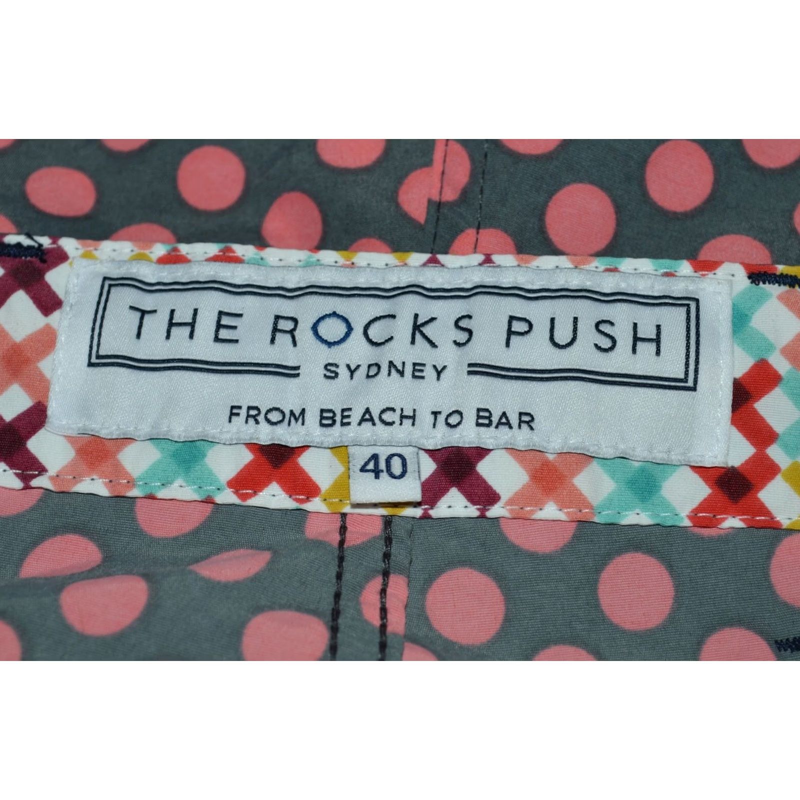 Vintage The Rocks Push Polka Dot Board Shorts Swim Trunks Size 40 Mens Gray Red Size US 40 / EU 56 - 3 Thumbnail