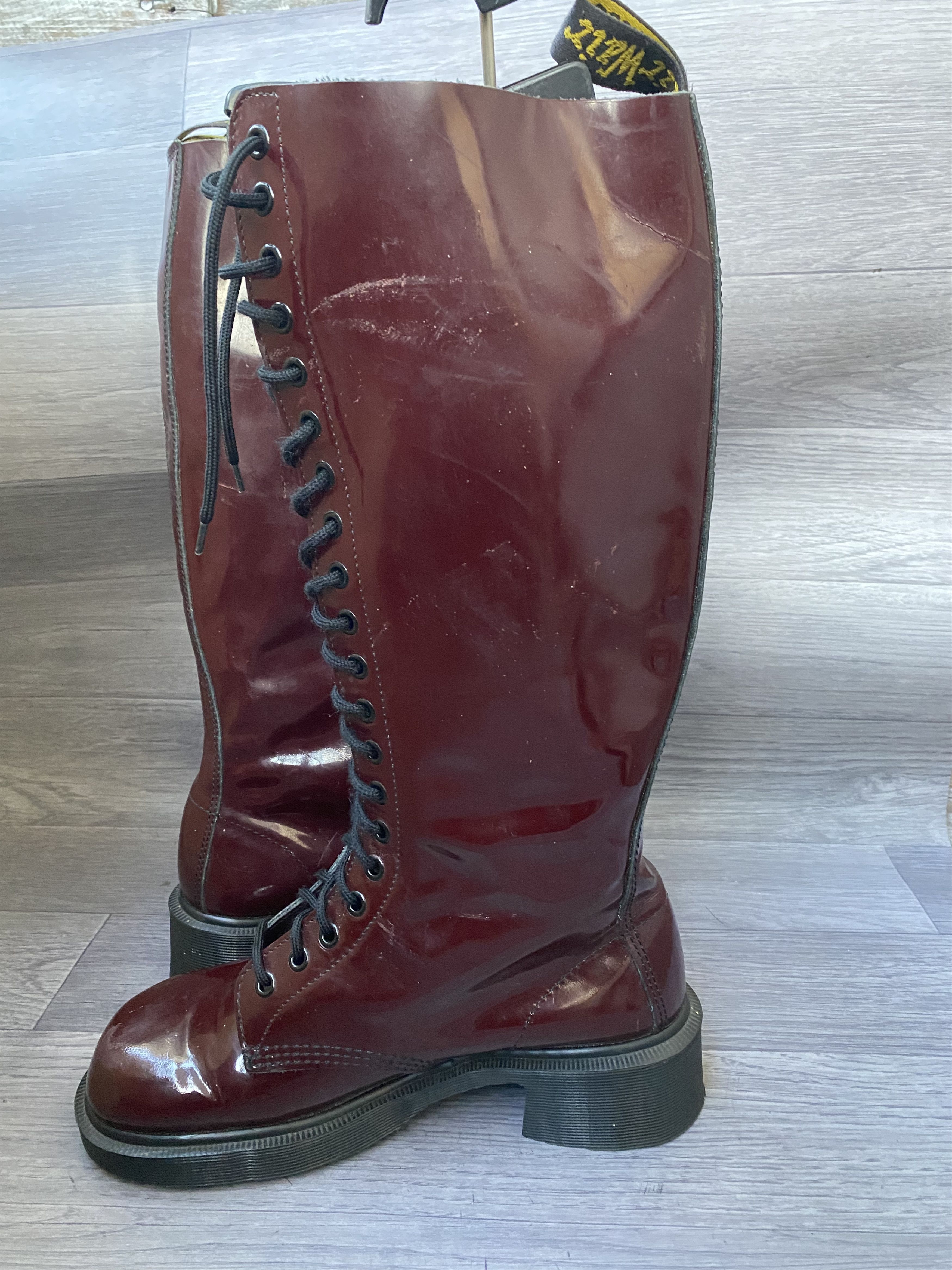 Vintage dr marten long riding maroon boots