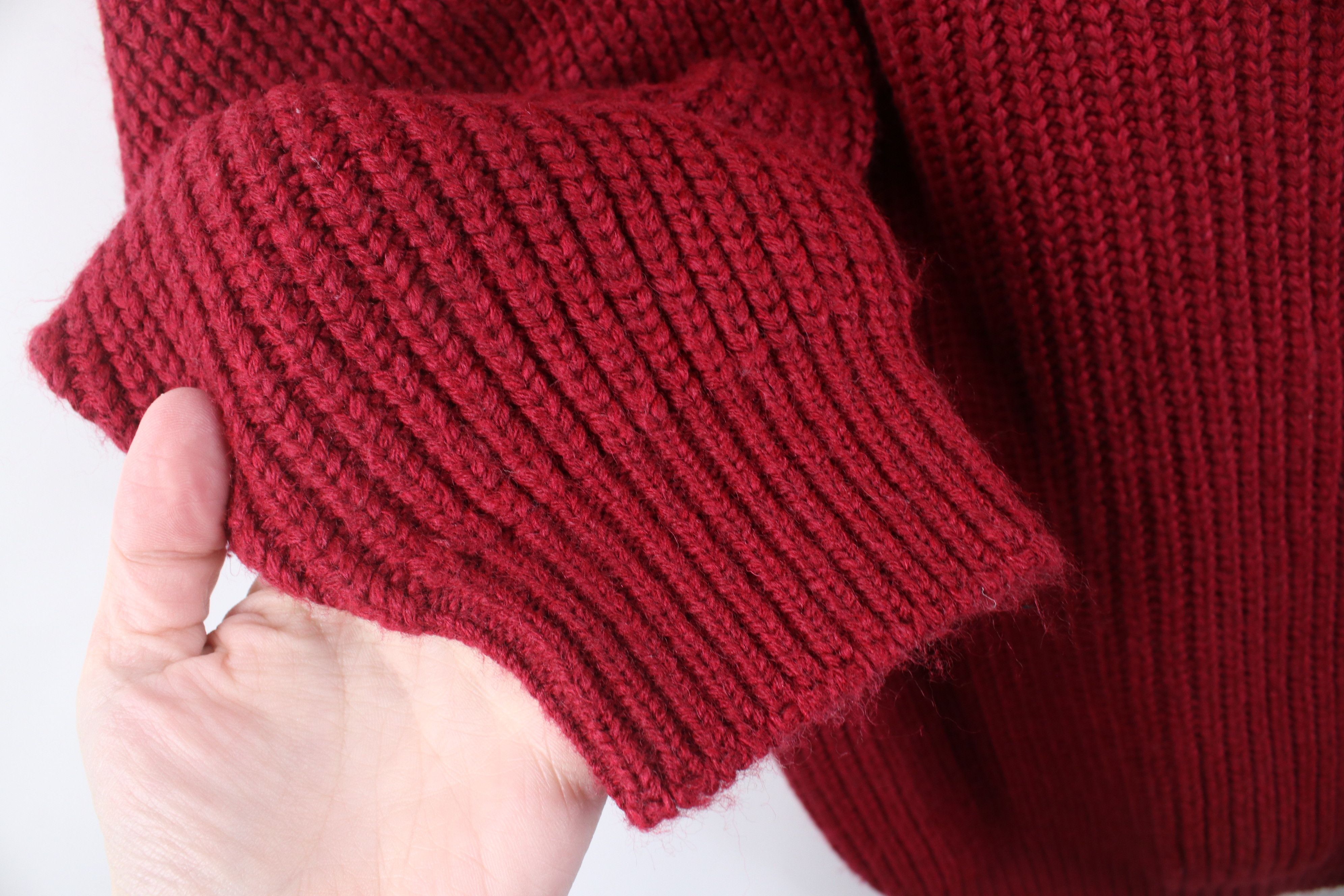Vintage Vintage 70s Streetwear Chunky Ribbed Shawl Sweater Red USA Size US L / EU 52-54 / 3 - 5 Thumbnail
