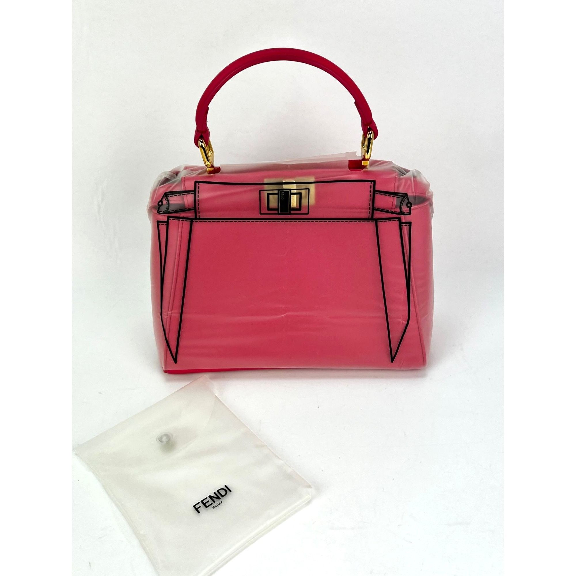 Fendi Fendi Mini Peekaboo Pink Leather Hand Shoulder Bag Size ONE SIZE - 10 Thumbnail
