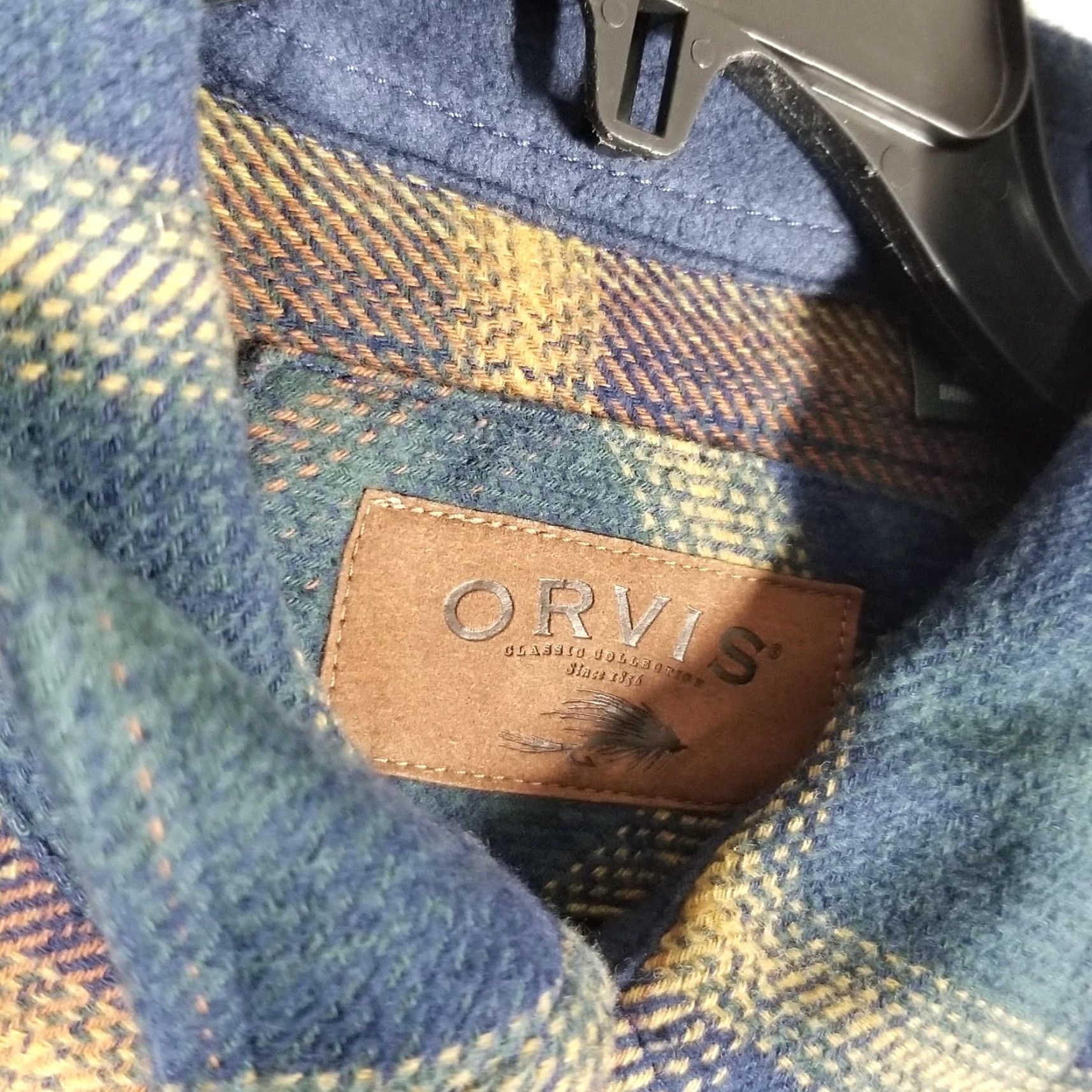 Orvis Orvis Flannel Shirt Mens XL Green Plaid Fleece-Lined Long Sleeve Button-Front Pockets Size US XL / EU 56 / 4 - 4 Thumbnail